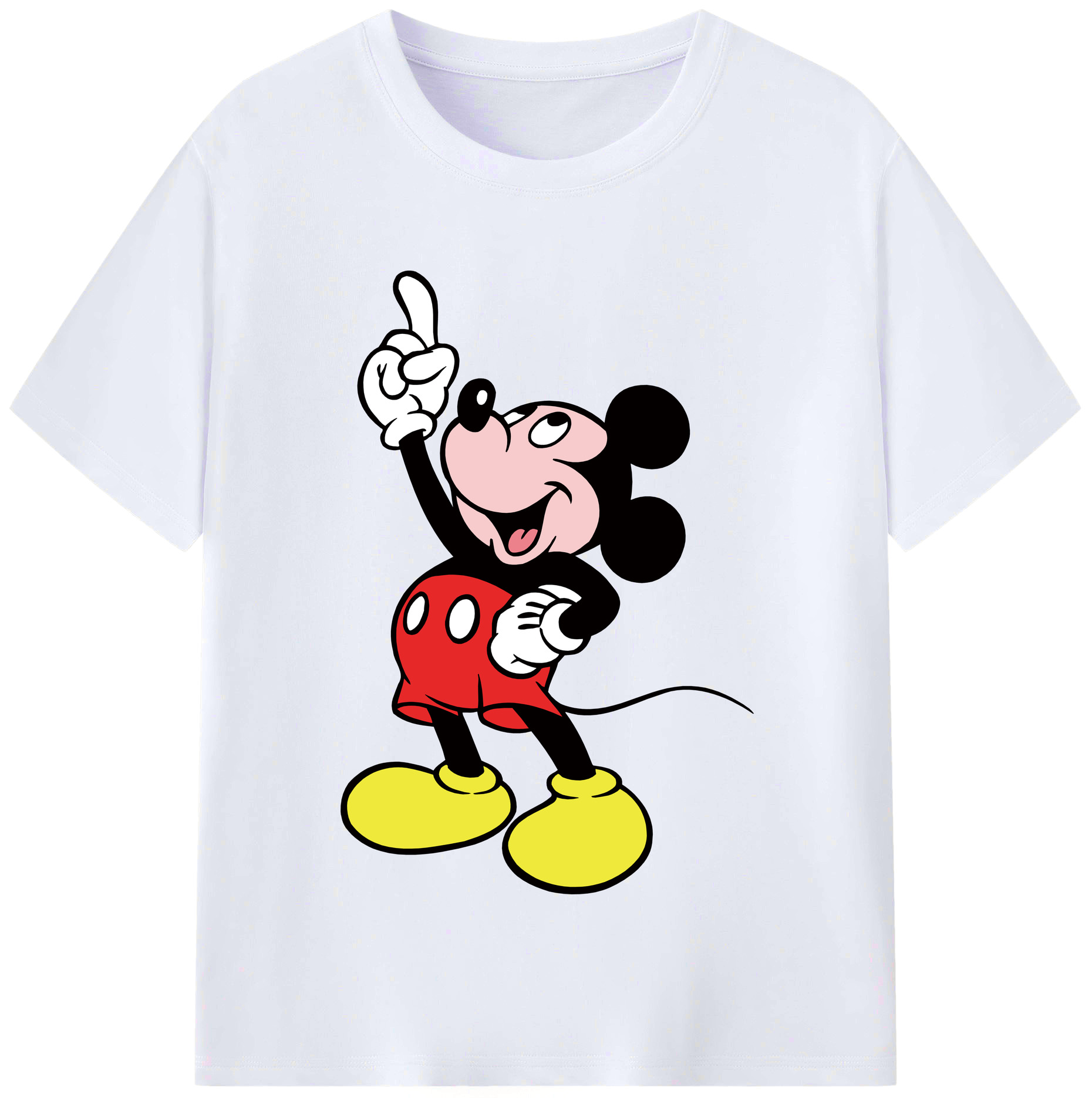 （画像用） ミッキーマウス Mickey Mouse レディースカジュアルプリントTシャツ（綿100％）