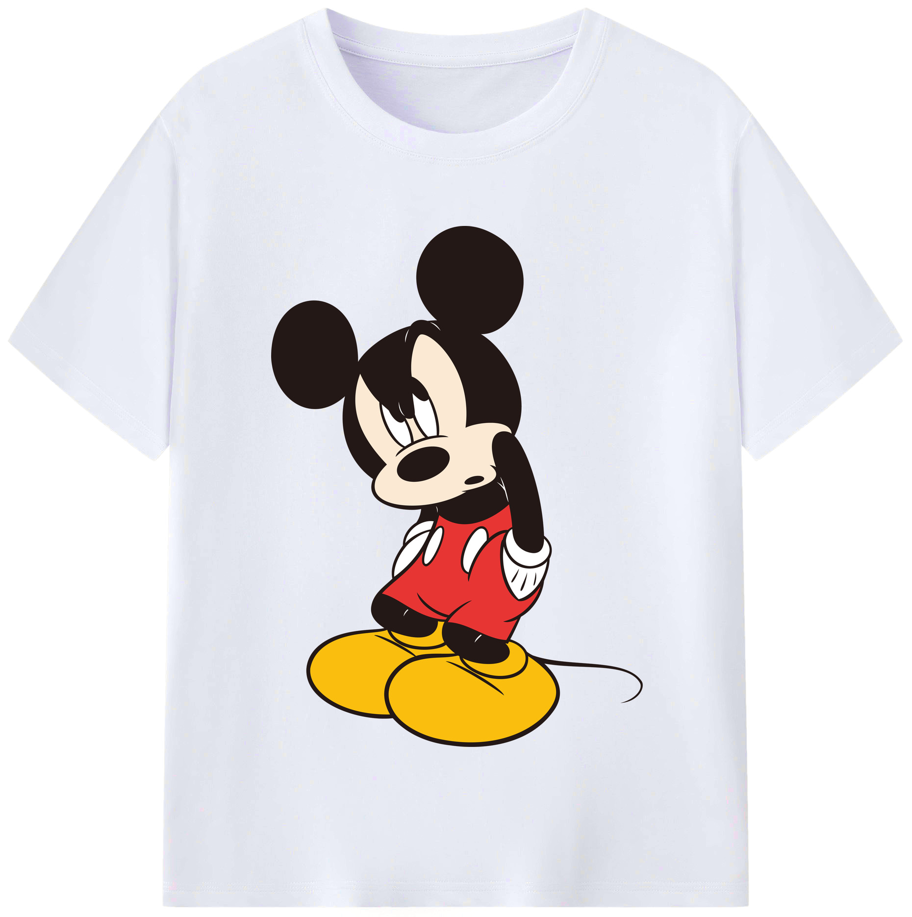（画像用） ミッキーマウス Mickey Mouse レディースカジュアルプリントTシャツ（綿100％）