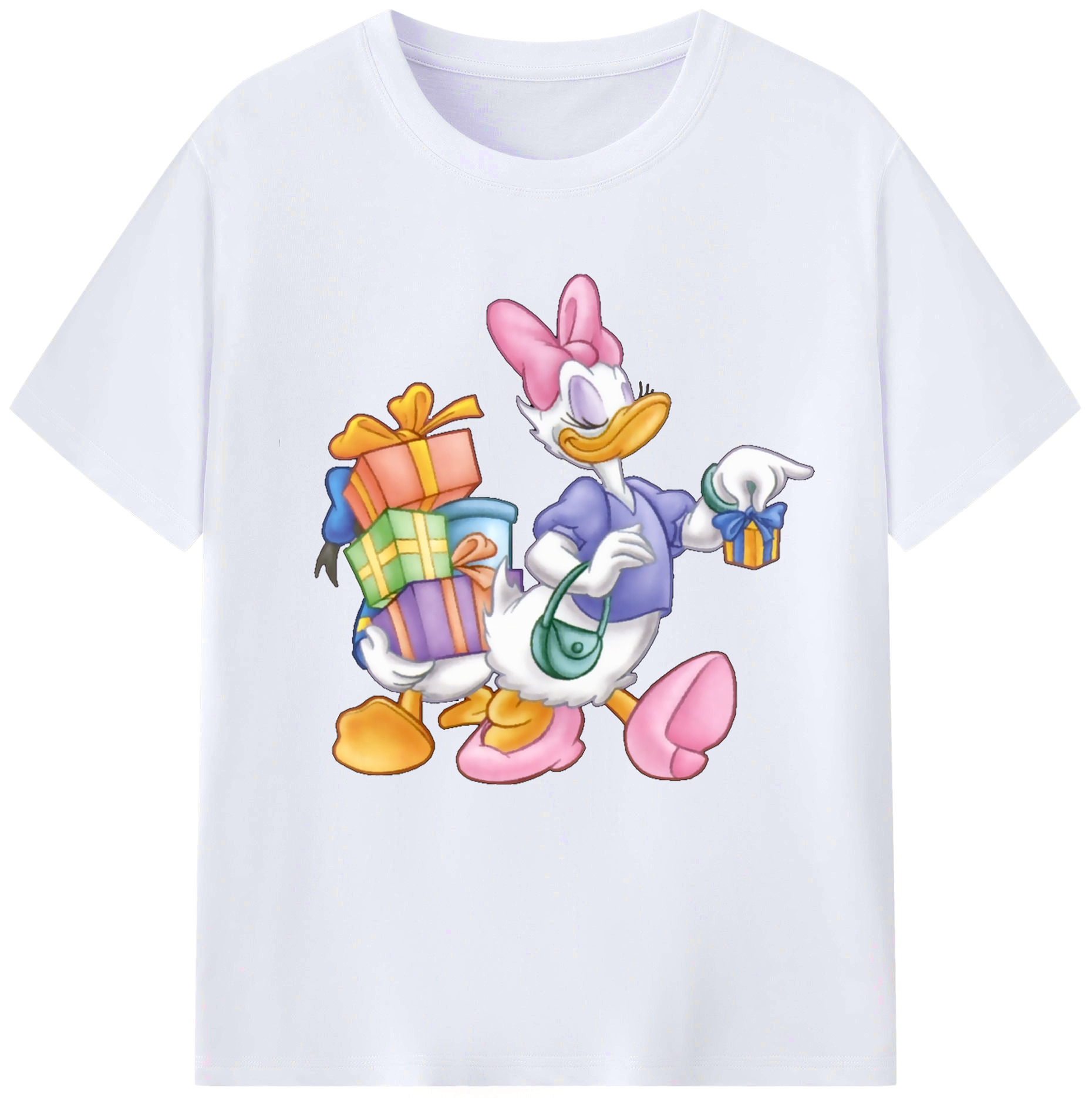 （画像用） ミッキーマウス Mickey Mouse レディースカジュアルプリントTシャツ（綿100％）