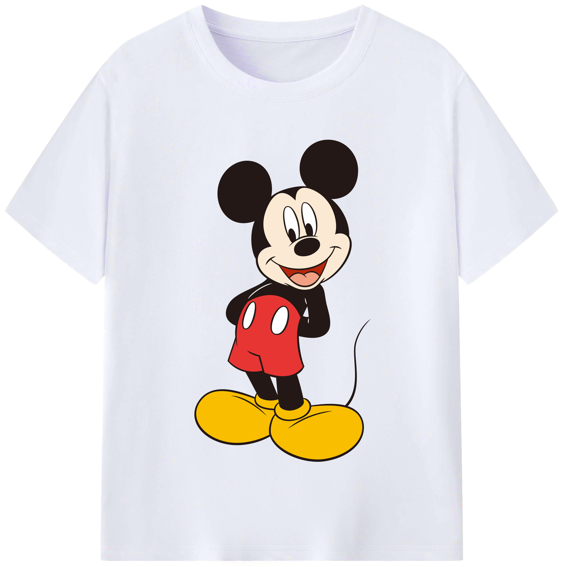 （画像用） ミッキーマウス Mickey Mouse レディースカジュアルプリントTシャツ（綿100％）