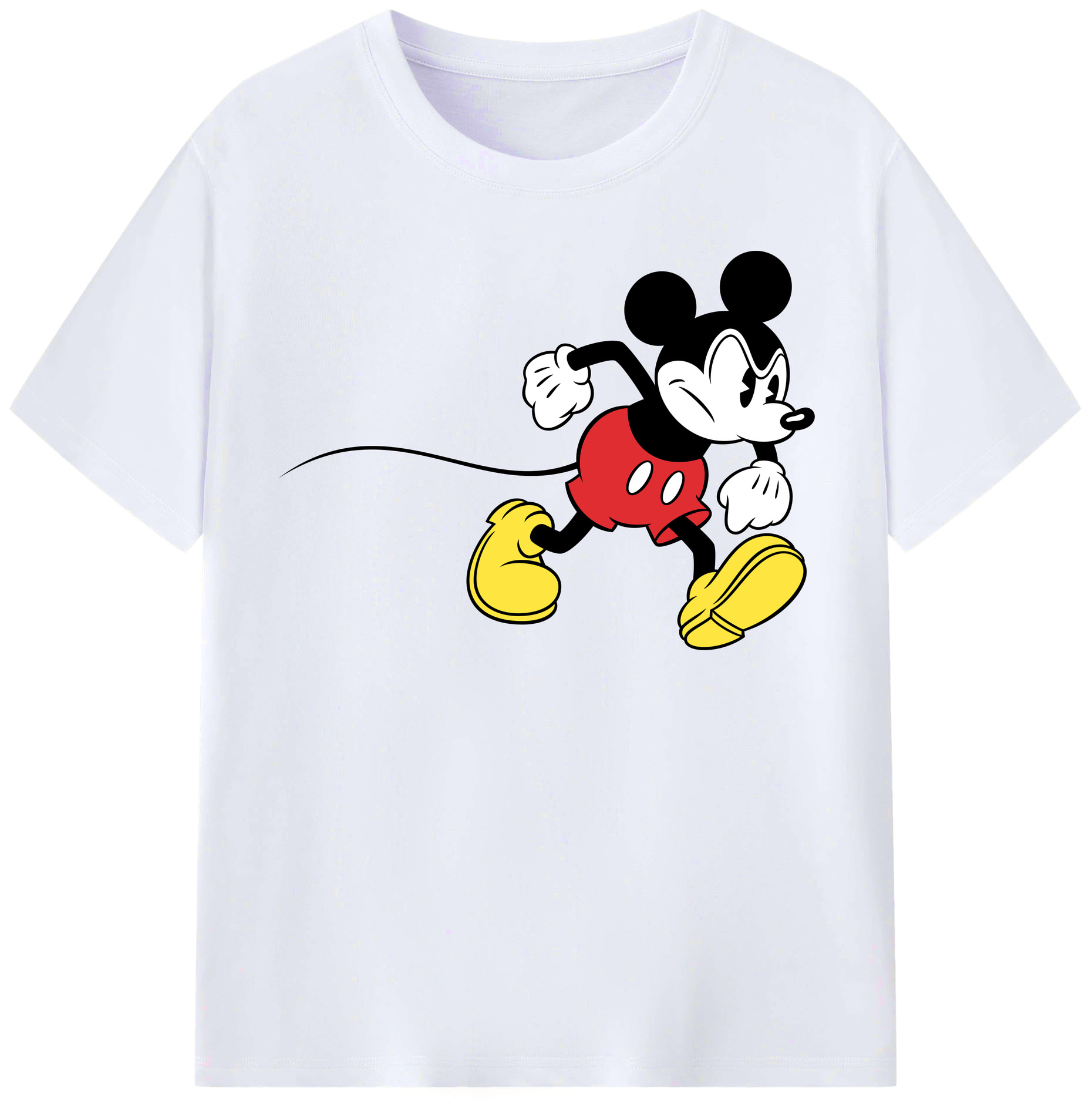 （画像用） ミッキーマウス Mickey Mouse レディースカジュアルプリントTシャツ（綿100％）