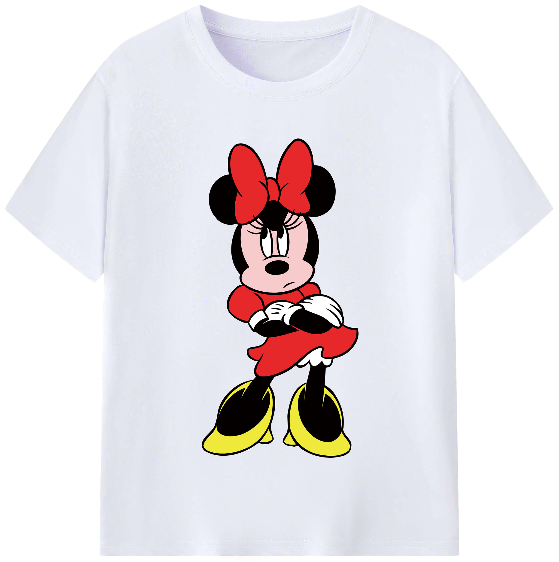 （画像用） ミッキーマウス Mickey Mouse レディースカジュアルプリントTシャツ（綿100％）