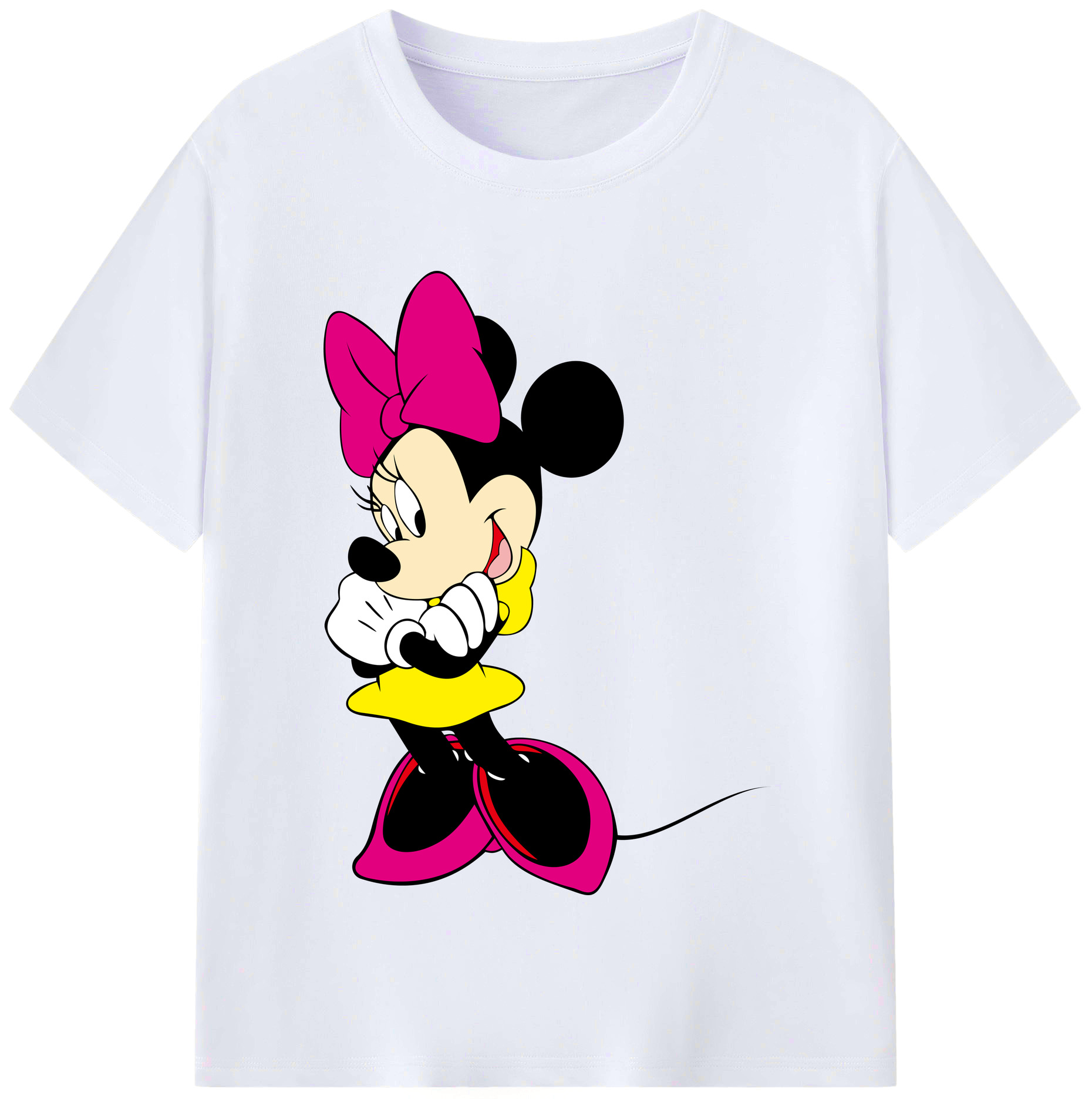 （画像用） ミッキーマウス Mickey Mouse レディースカジュアルプリントTシャツ（綿100％）