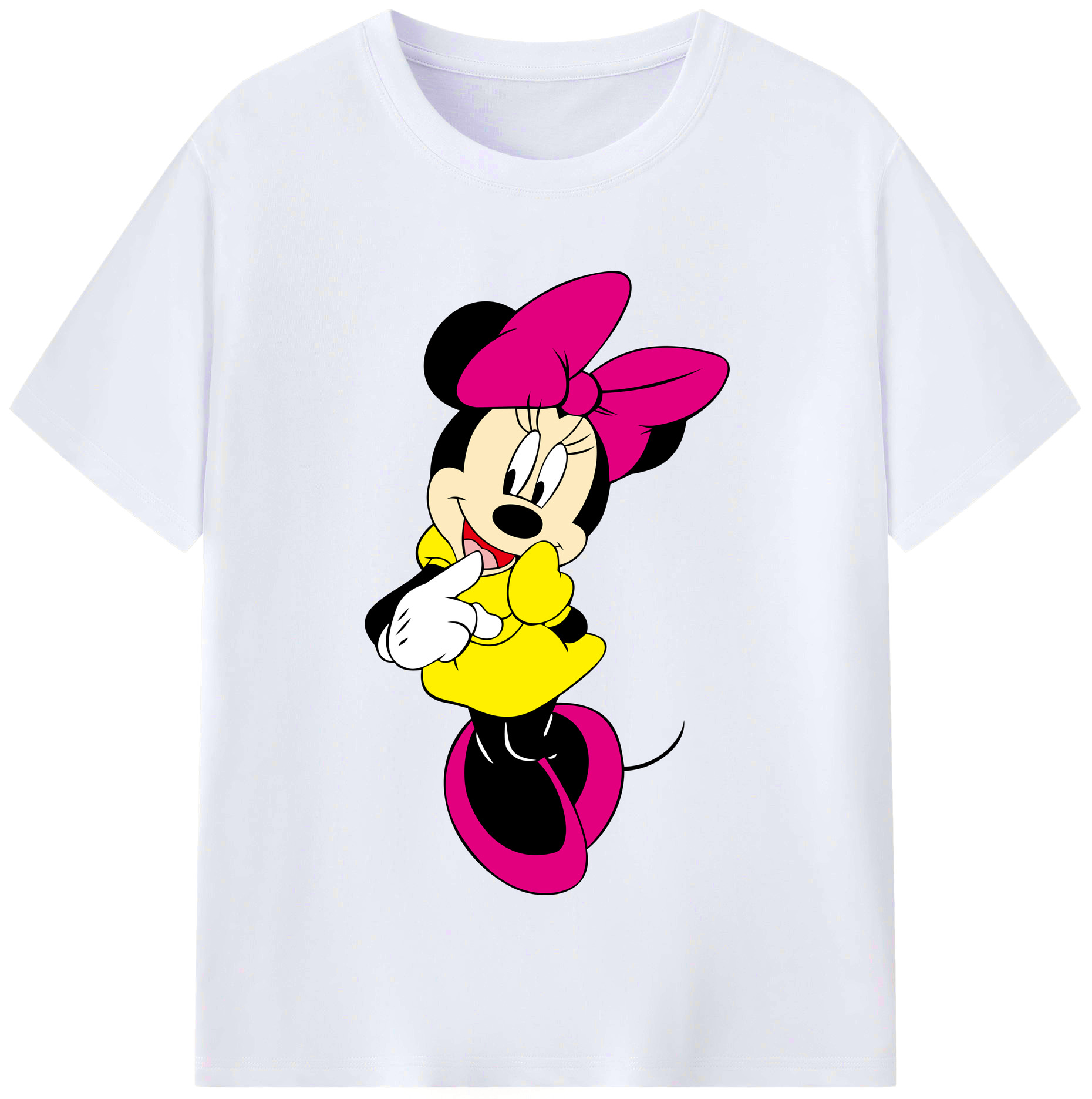 （画像用） ミッキーマウス Mickey Mouse レディースカジュアルプリントTシャツ（綿100％）