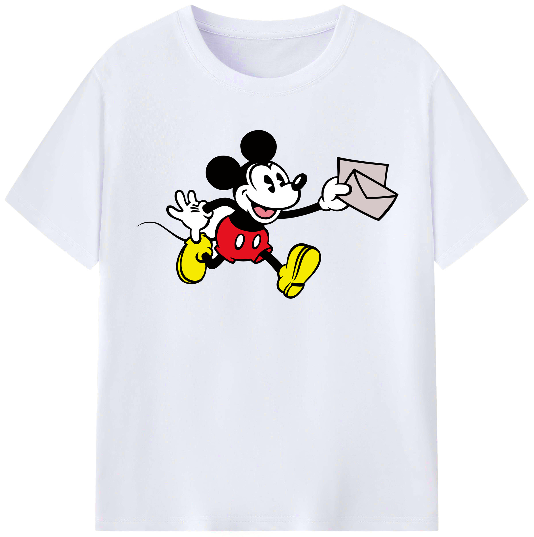 （画像用） ミッキーマウス Mickey Mouse レディースカジュアルプリントTシャツ（綿100％）