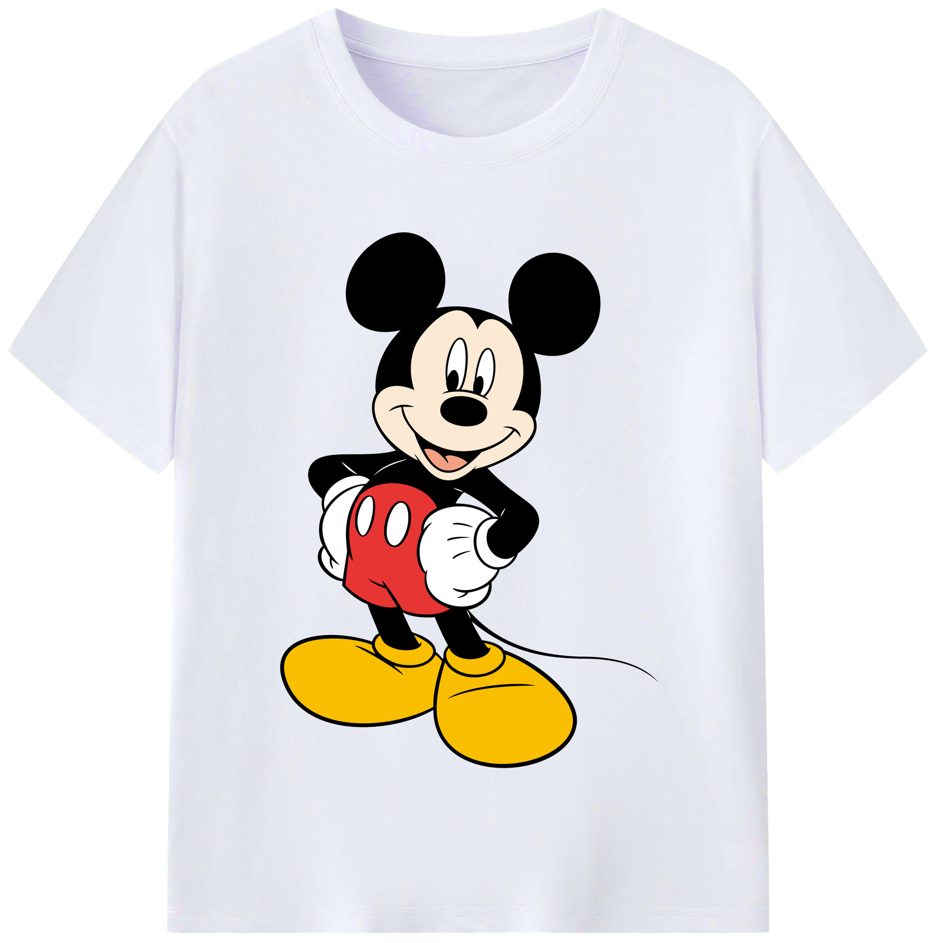 （画像用） ミッキーマウス Mickey Mouse レディースカジュアルプリントTシャツ（綿100％）
