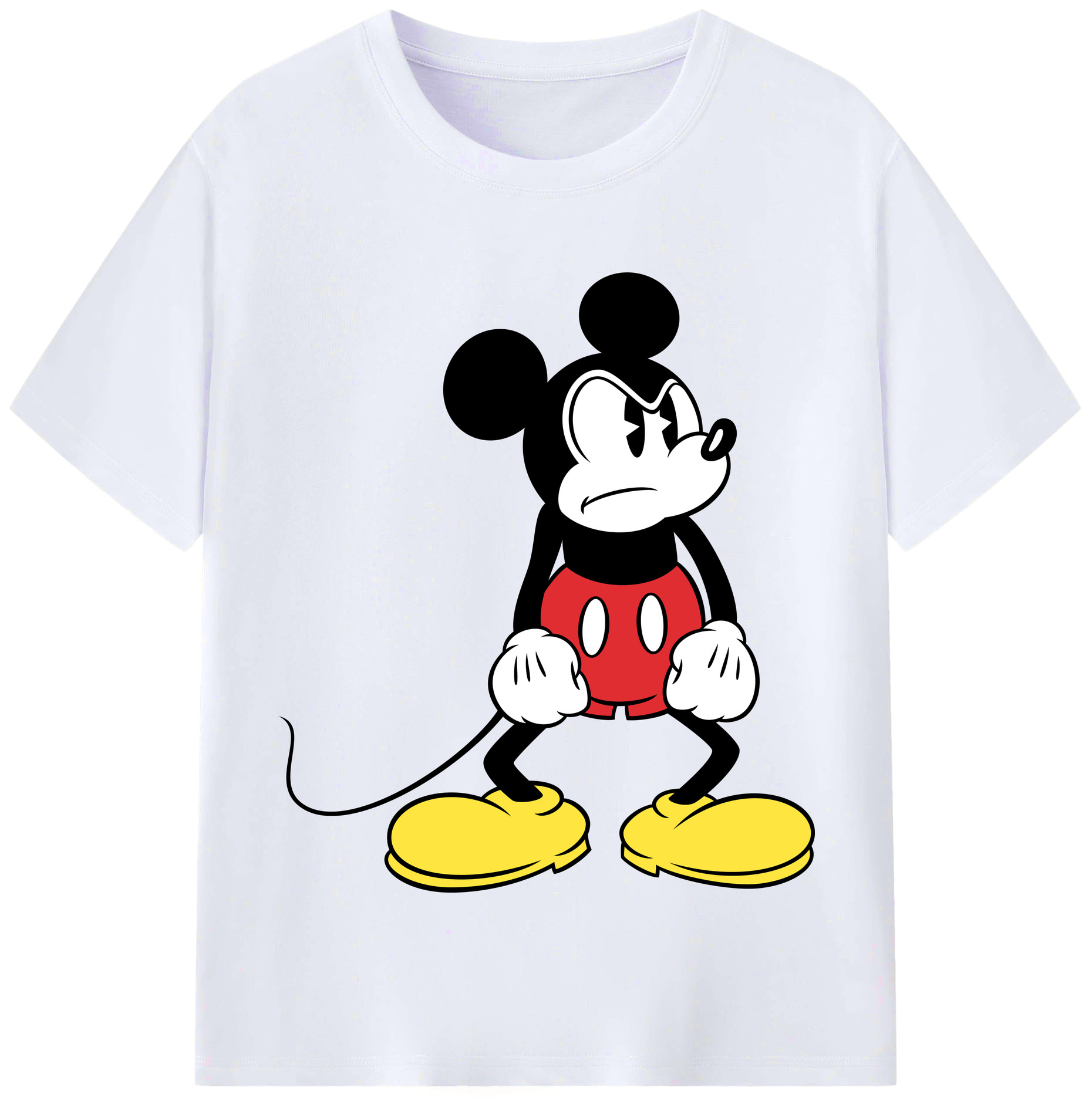（画像用） ミッキーマウス Mickey Mouse レディースカジュアルプリントTシャツ（綿100％）
