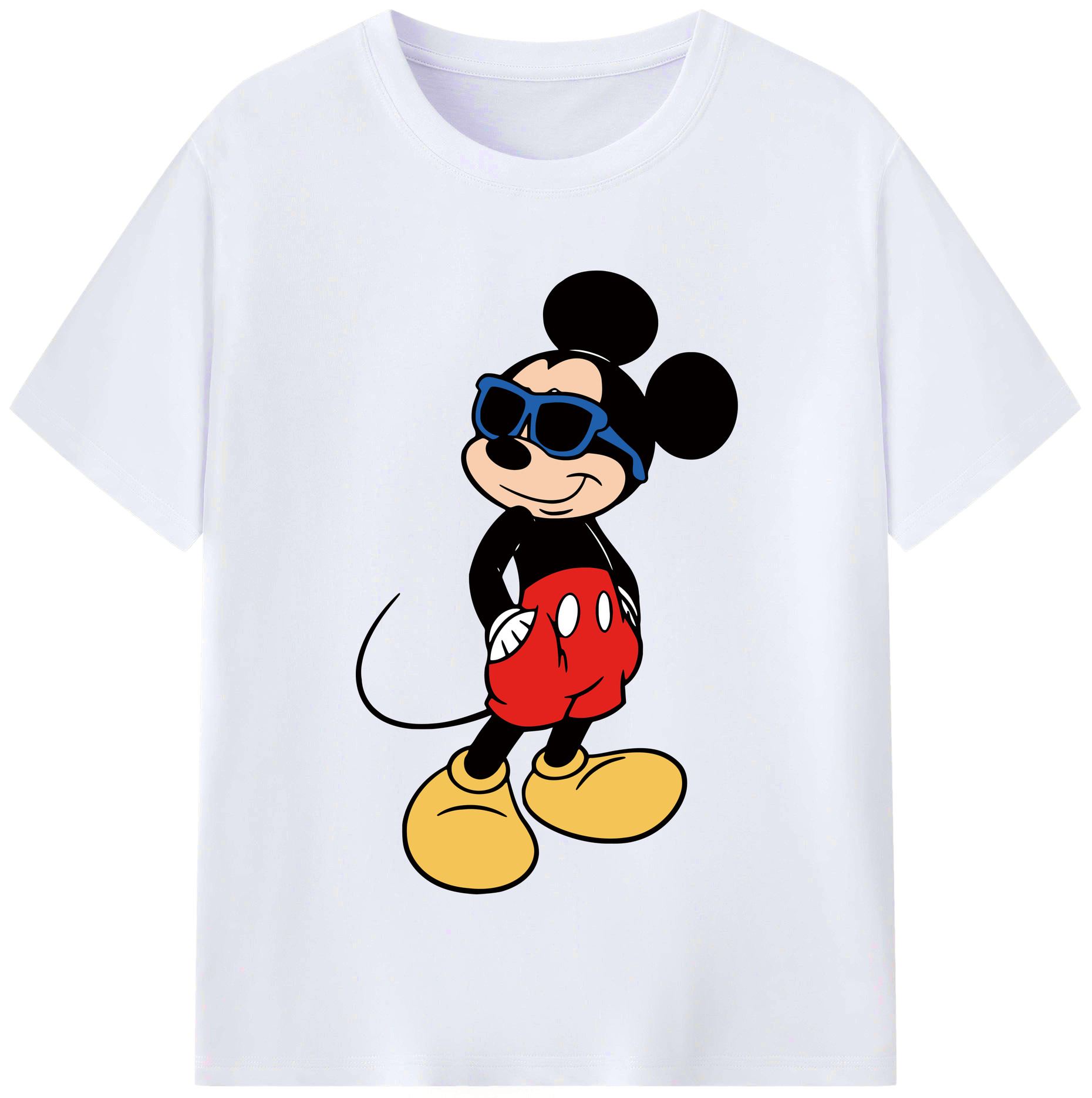 （画像用） ミッキーマウス Mickey Mouse レディースカジュアルプリントTシャツ（綿100％）