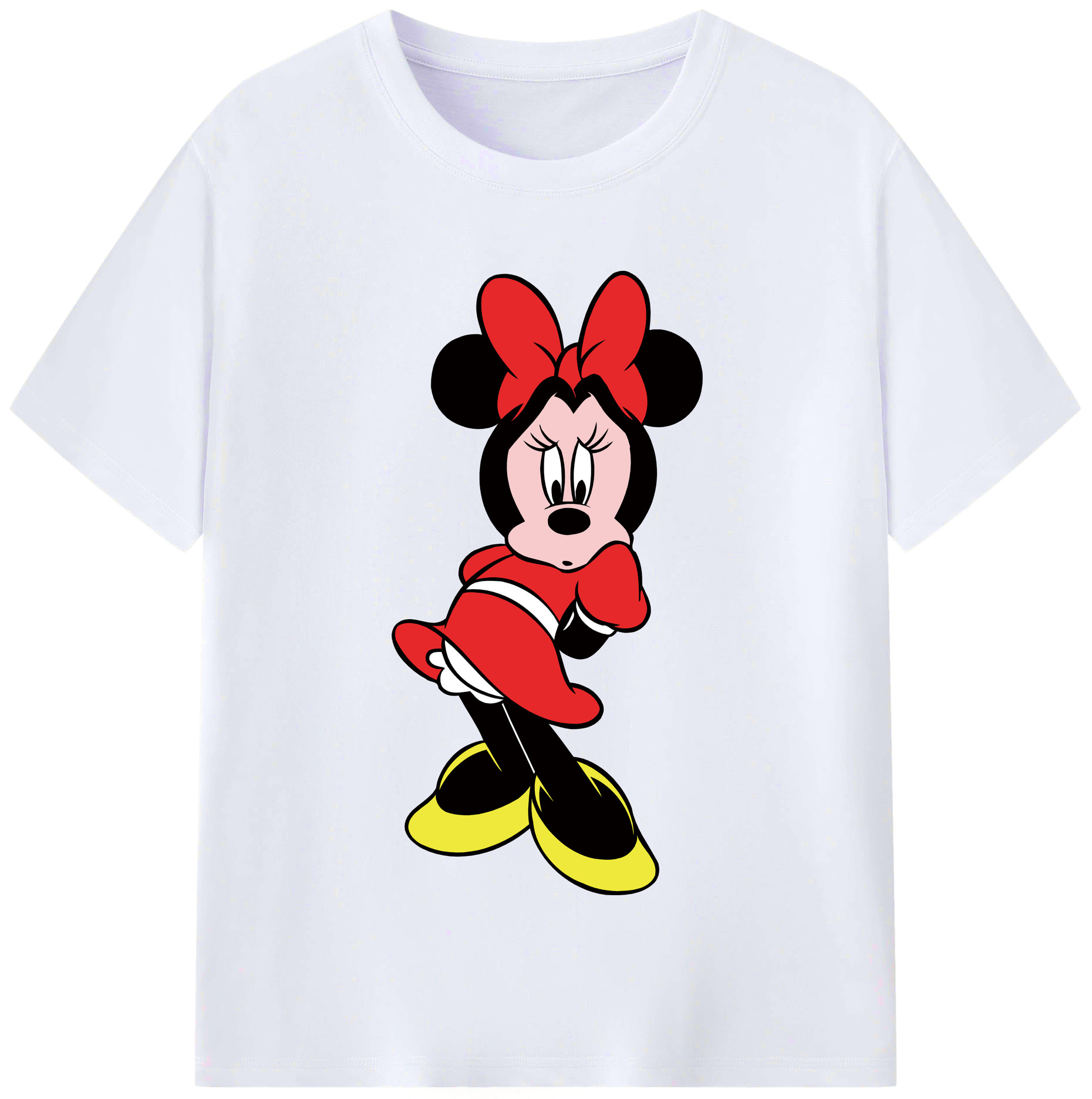（画像用） ミッキーマウス Mickey Mouse レディースカジュアルプリントTシャツ（綿100％）