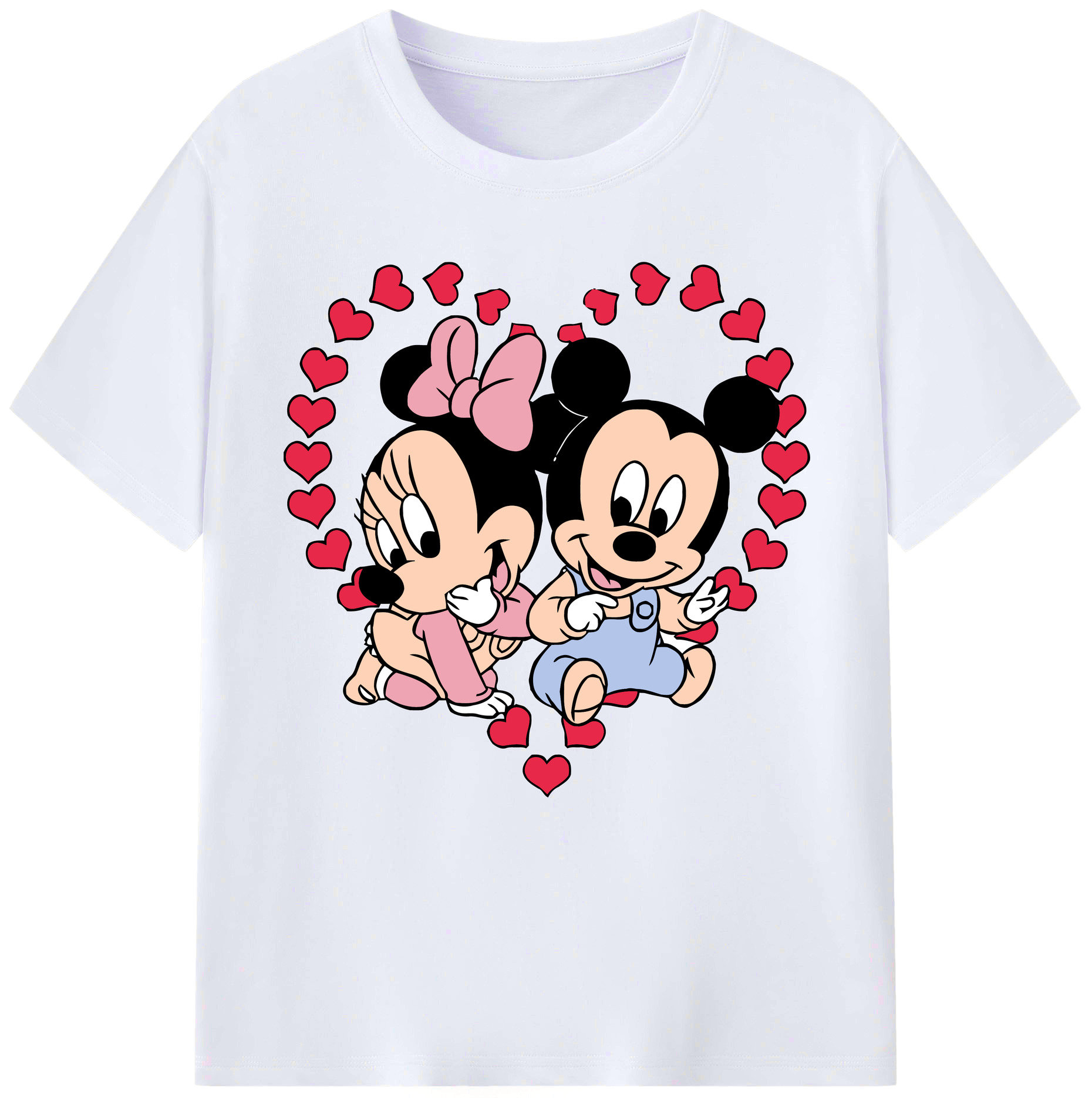 （画像用） ミッキーマウス Mickey Mouse レディースカジュアルプリントTシャツ（綿100％）