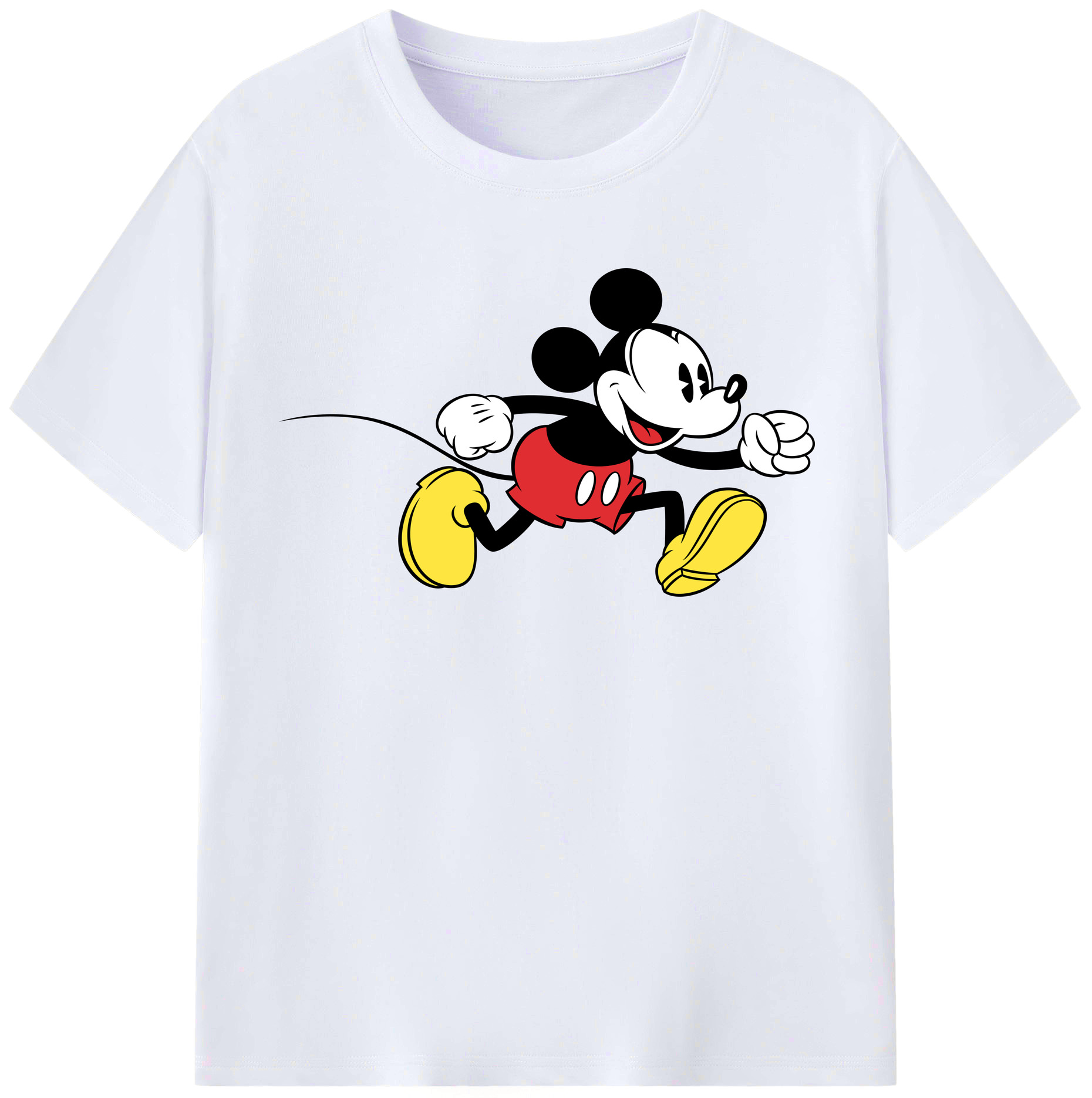 （画像用） ミッキーマウス Mickey Mouse レディースカジュアルプリントTシャツ（綿100％）