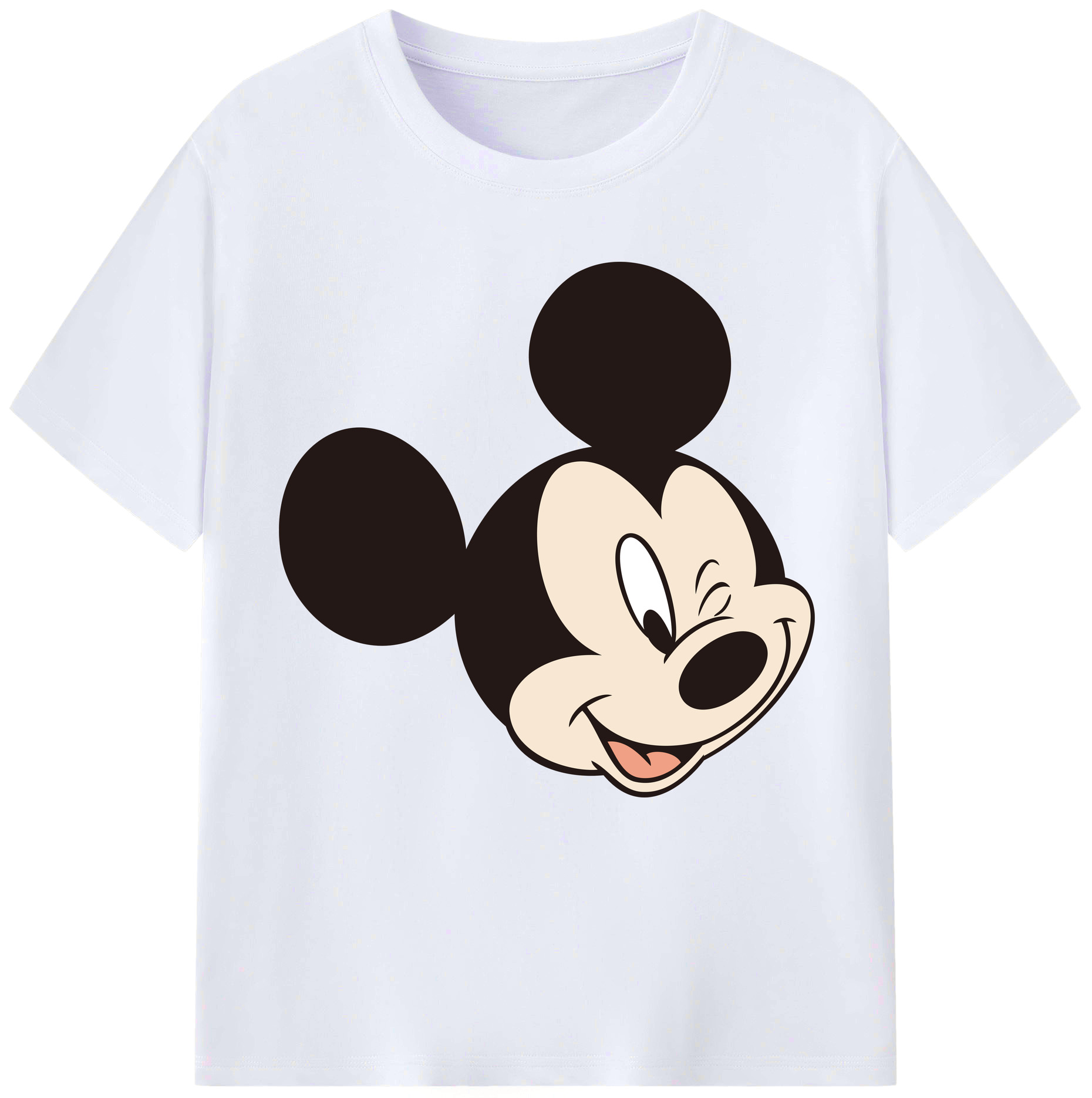 （画像用） ミッキーマウス Mickey Mouse レディースカジュアルプリントTシャツ（綿100％）