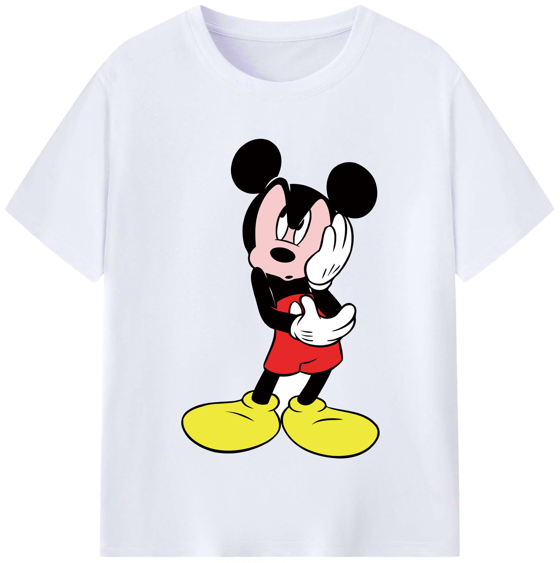 （画像用） ミッキーマウス Mickey Mouse レディースカジュアルプリントTシャツ（綿100％）