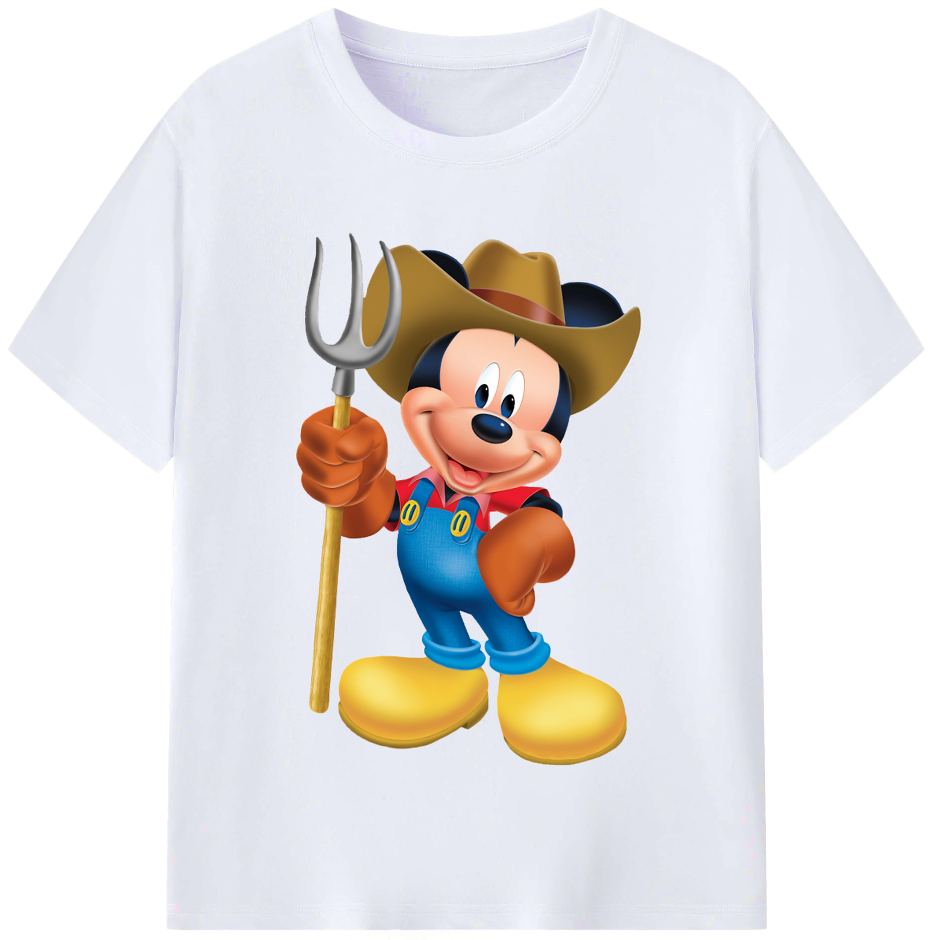 （画像用） ミッキーマウス Mickey Mouse レディースカジュアルプリントTシャツ（綿100％）