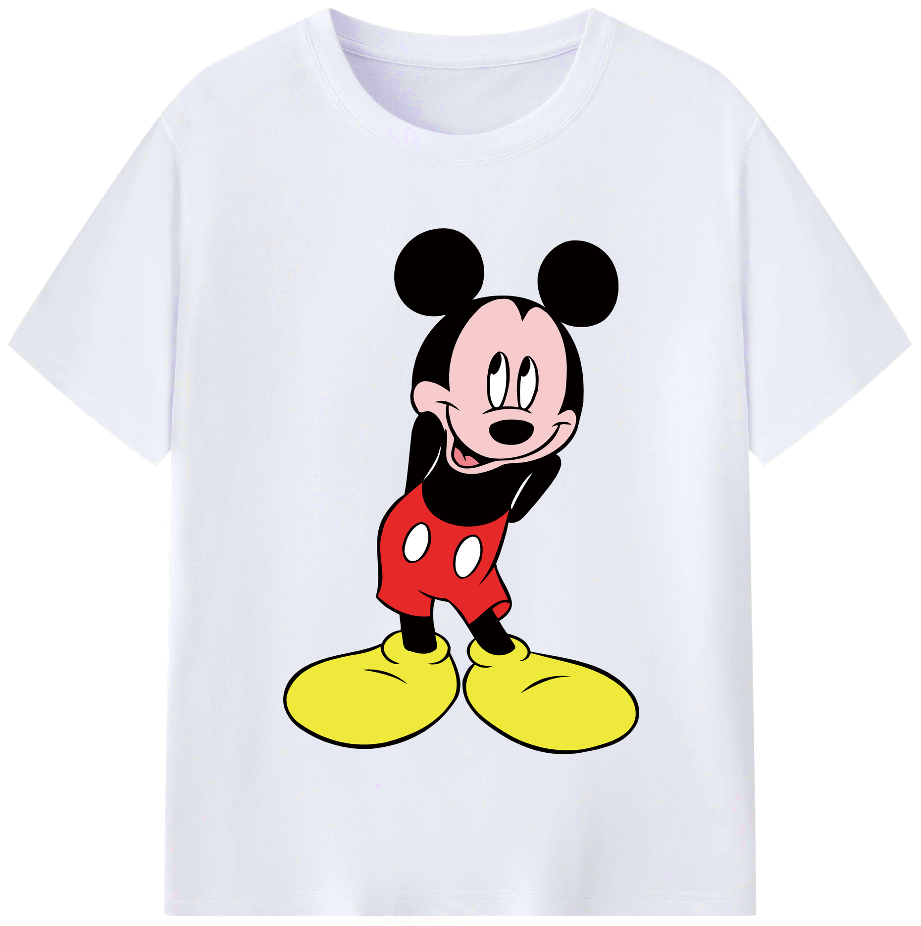 （画像用） ミッキーマウス Mickey Mouse レディースカジュアルプリントTシャツ（綿100％）