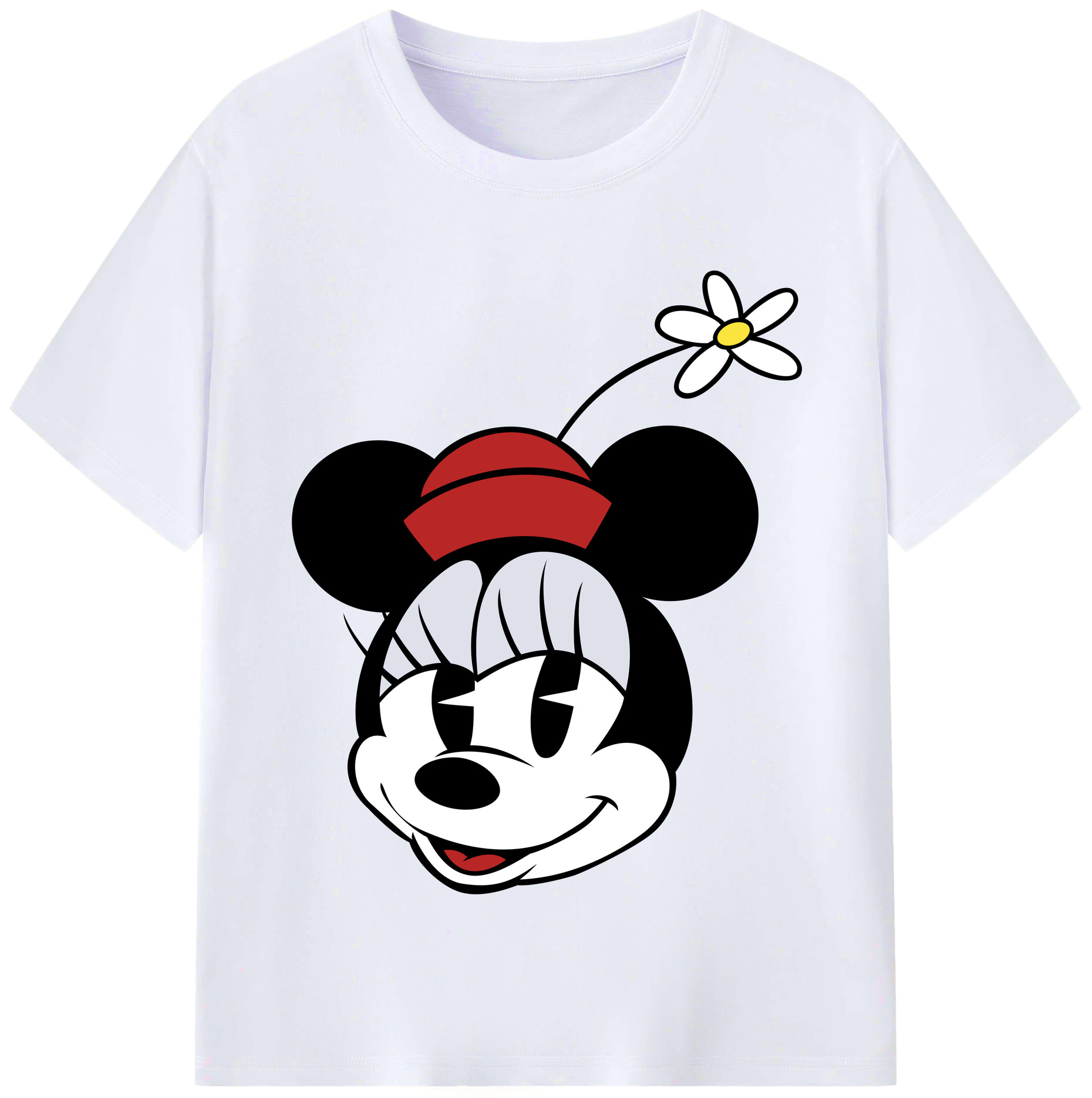 （画像用） ミッキーマウス Mickey Mouse レディースカジュアルプリントTシャツ（綿100％）