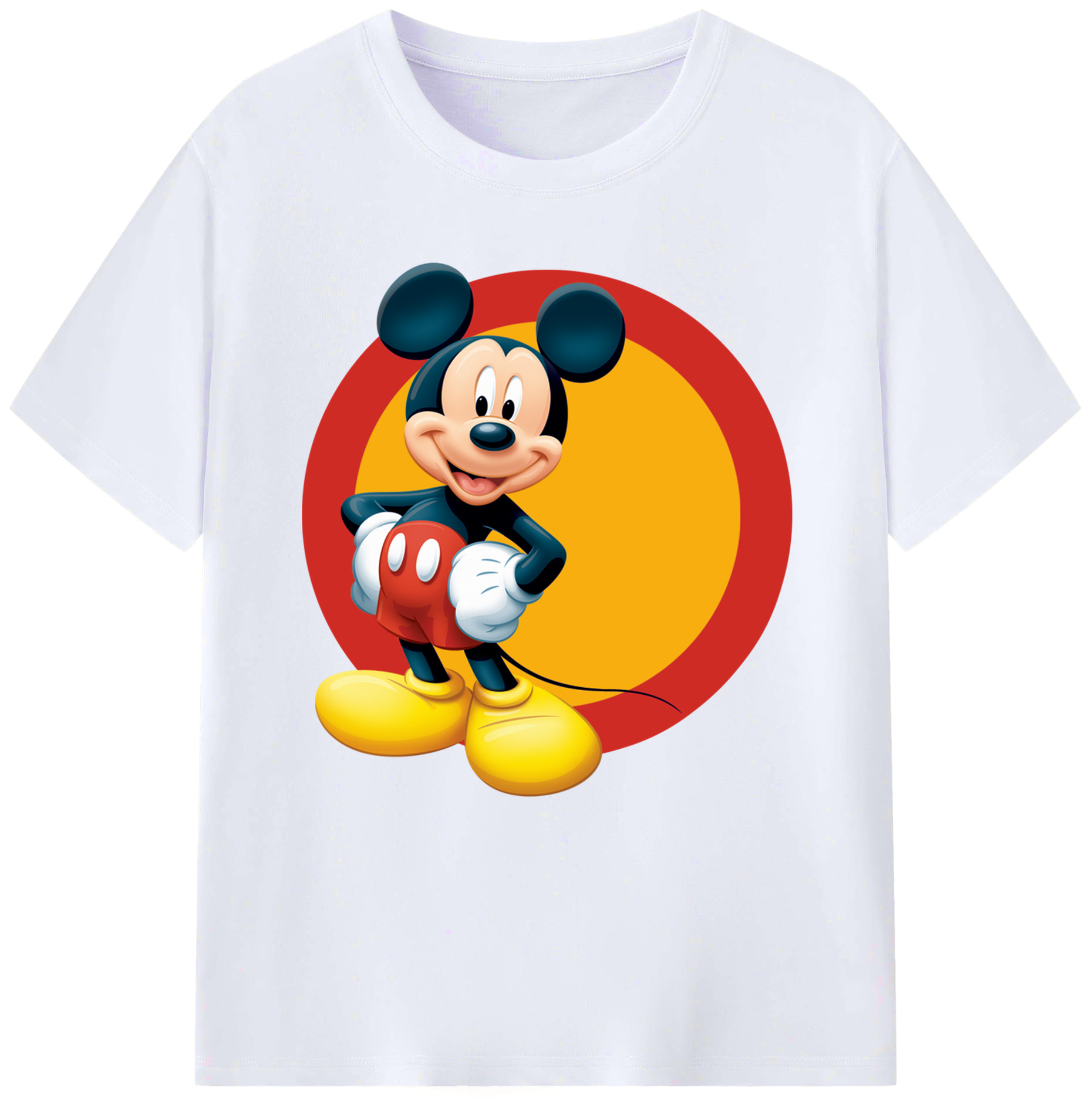 （画像用） ミッキーマウス Mickey Mouse レディースカジュアルプリントTシャツ（綿100％）