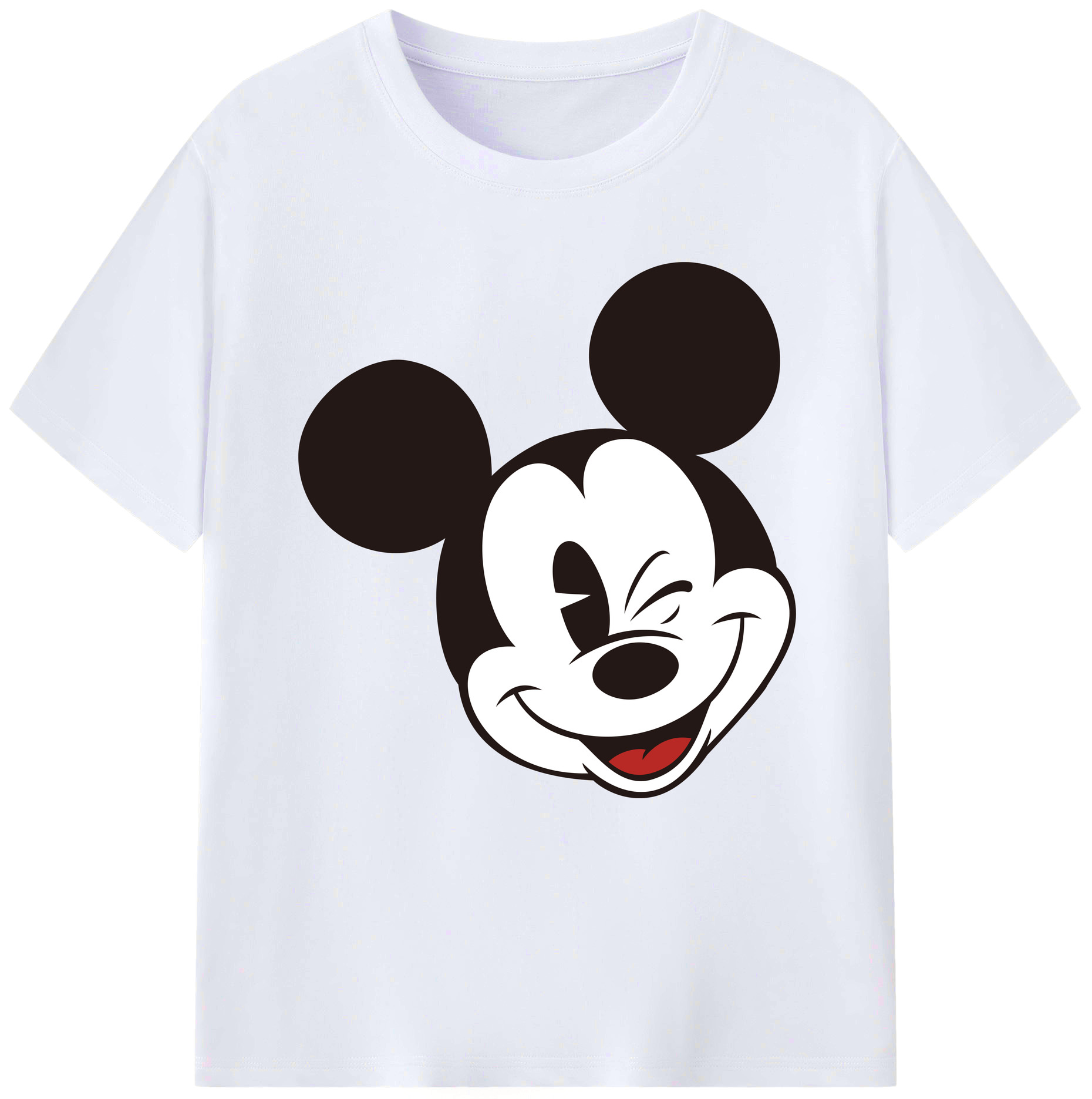（画像用） ミッキーマウス Mickey Mouse レディースカジュアルプリントTシャツ（綿100％）