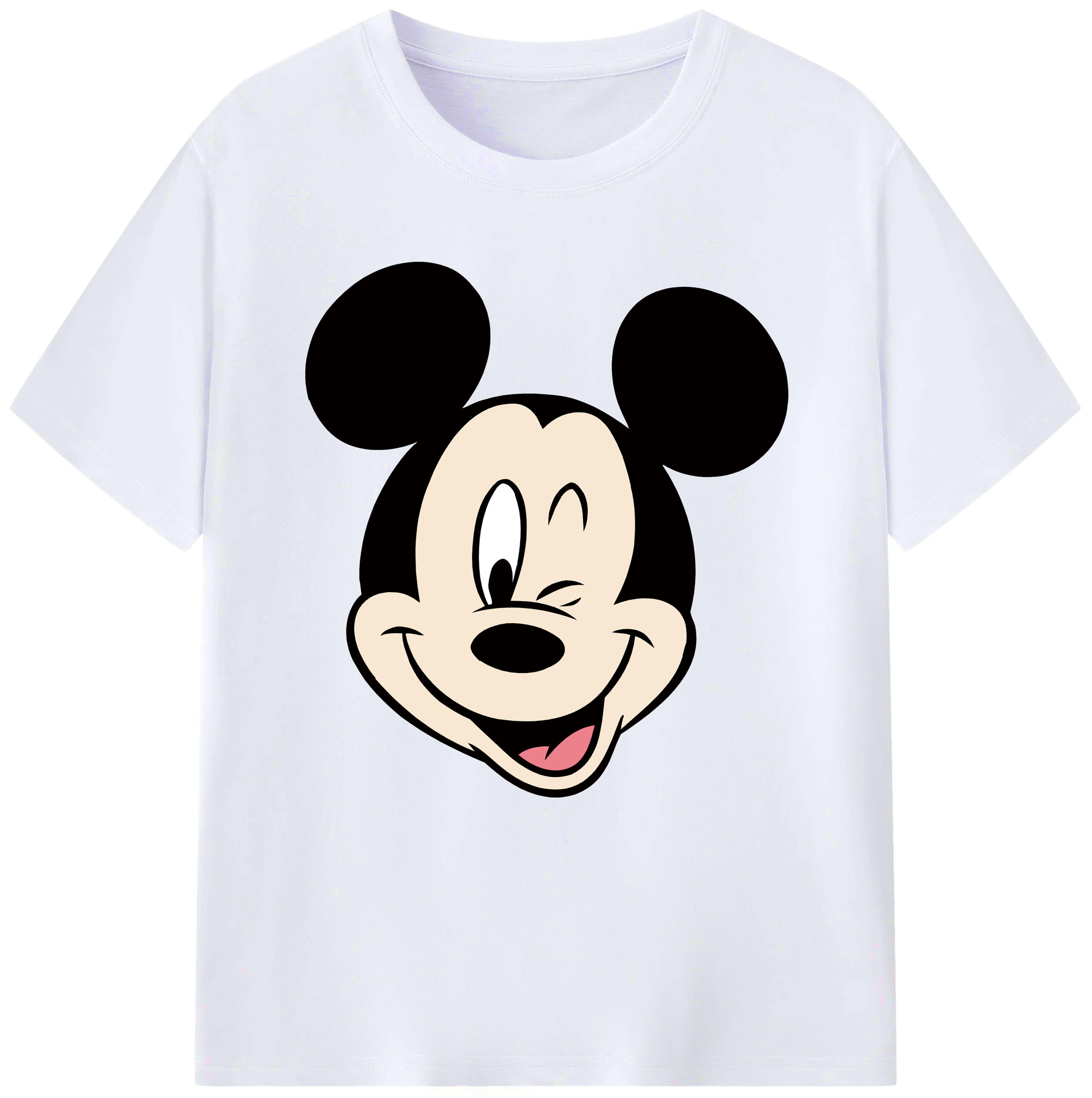 （画像用） ミッキーマウス Mickey Mouse レディースカジュアルプリントTシャツ（綿100％）