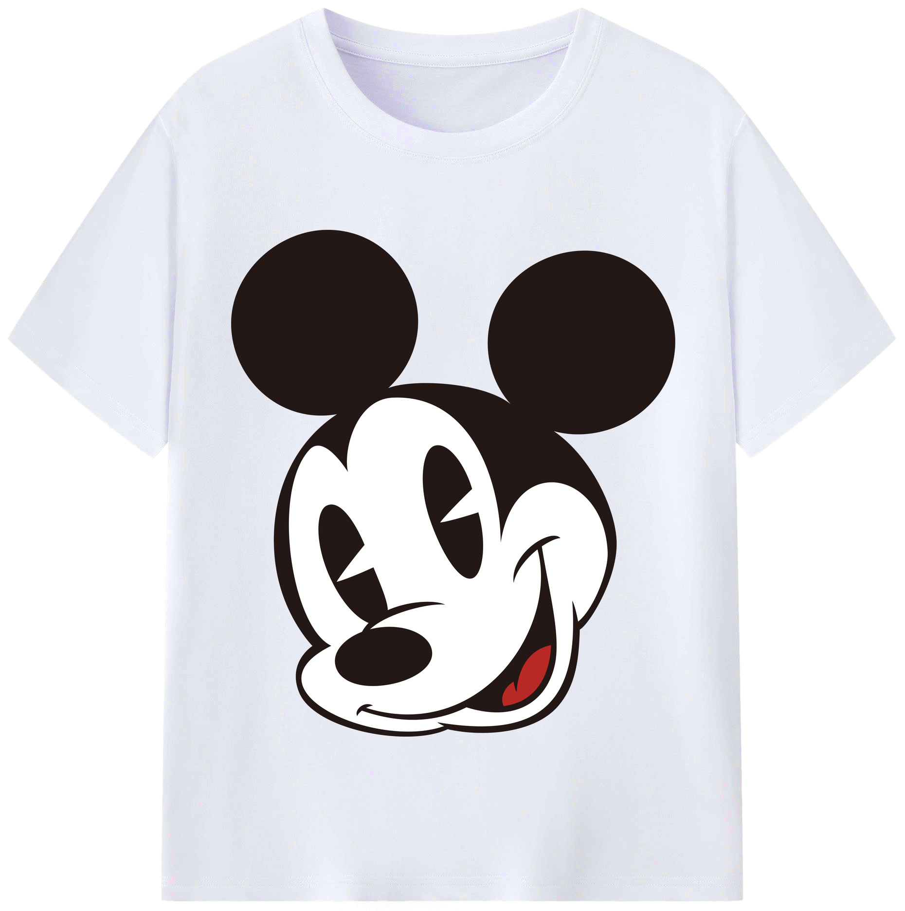 （画像用） ミッキーマウス Mickey Mouse レディースカジュアルプリントTシャツ（綿100％）