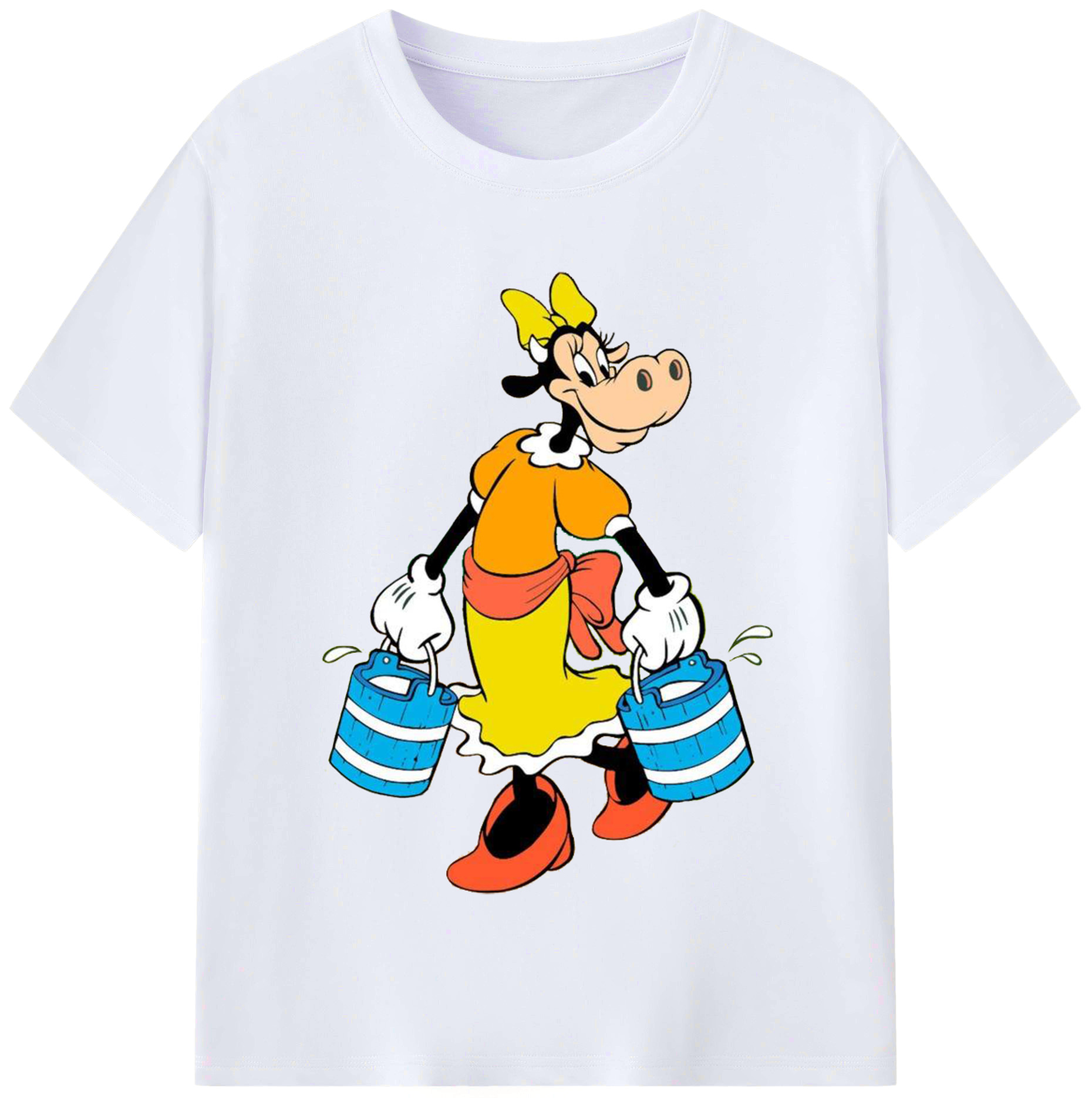 （画像用） ミッキーマウス Mickey Mouse レディースカジュアルプリントTシャツ（綿100％）