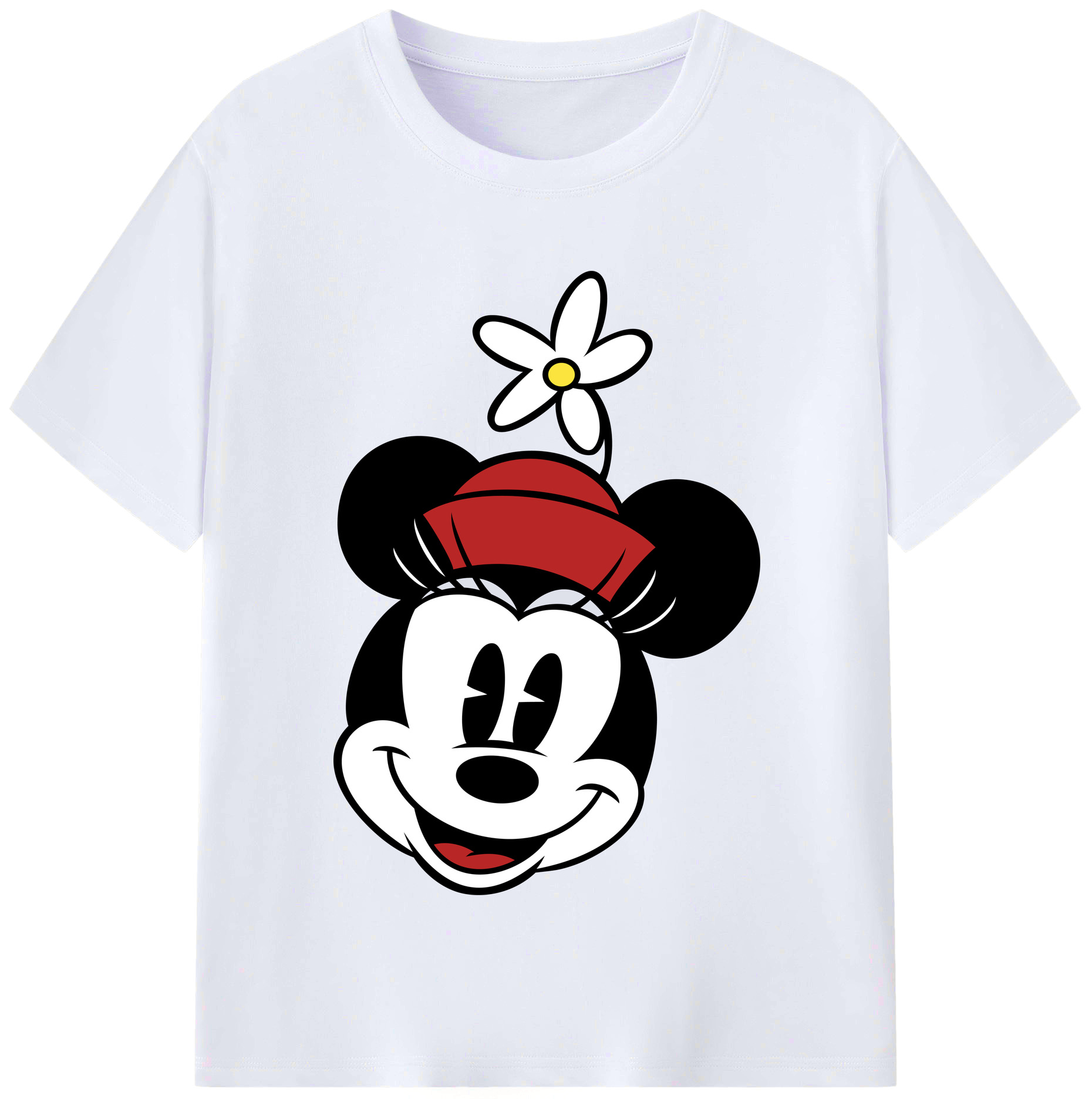（画像用） ミッキーマウス Mickey Mouse レディースカジュアルプリントTシャツ（綿100％）
