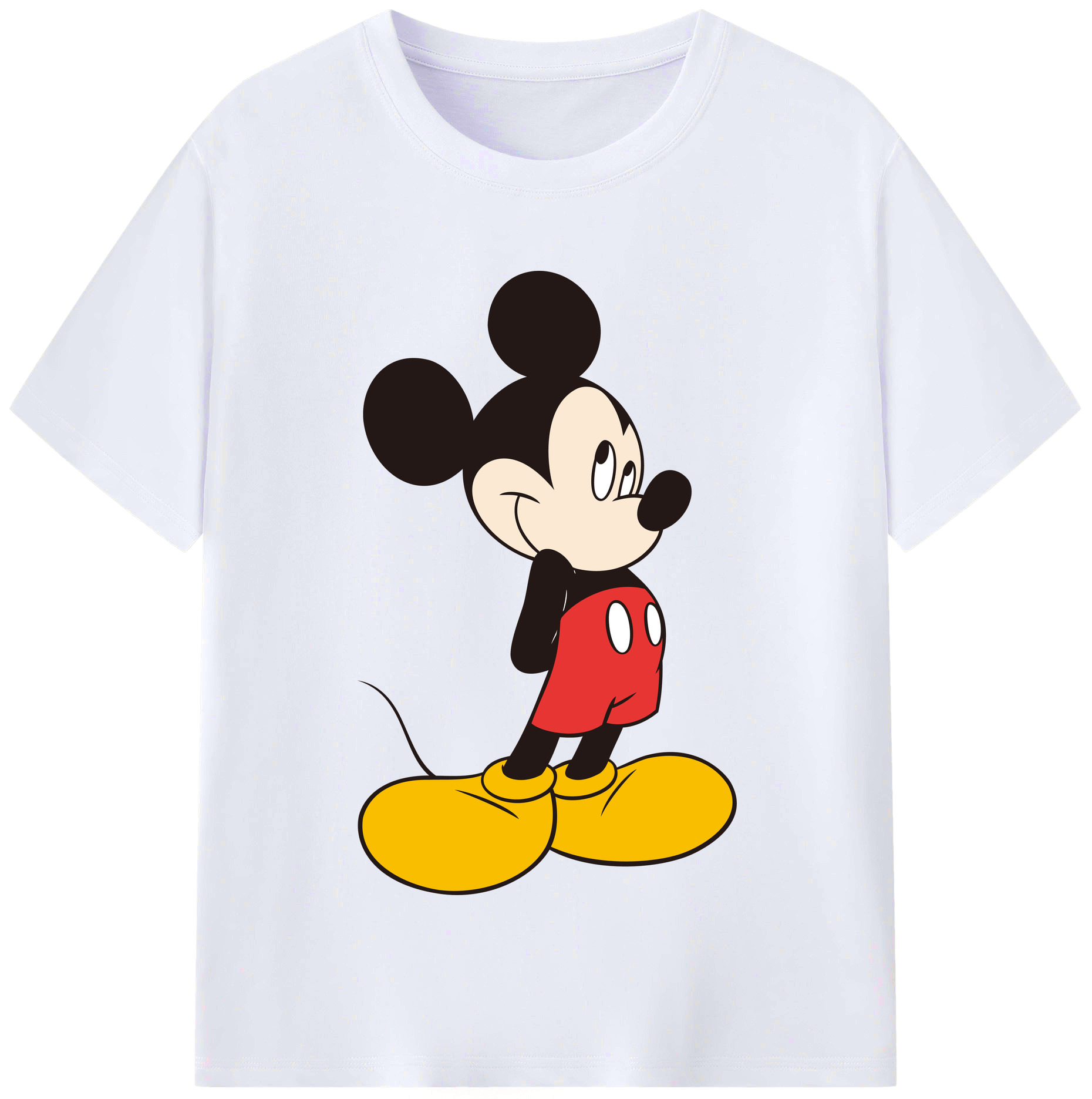 （画像用） ミッキーマウス Mickey Mouse レディースカジュアルプリントTシャツ（綿100％）