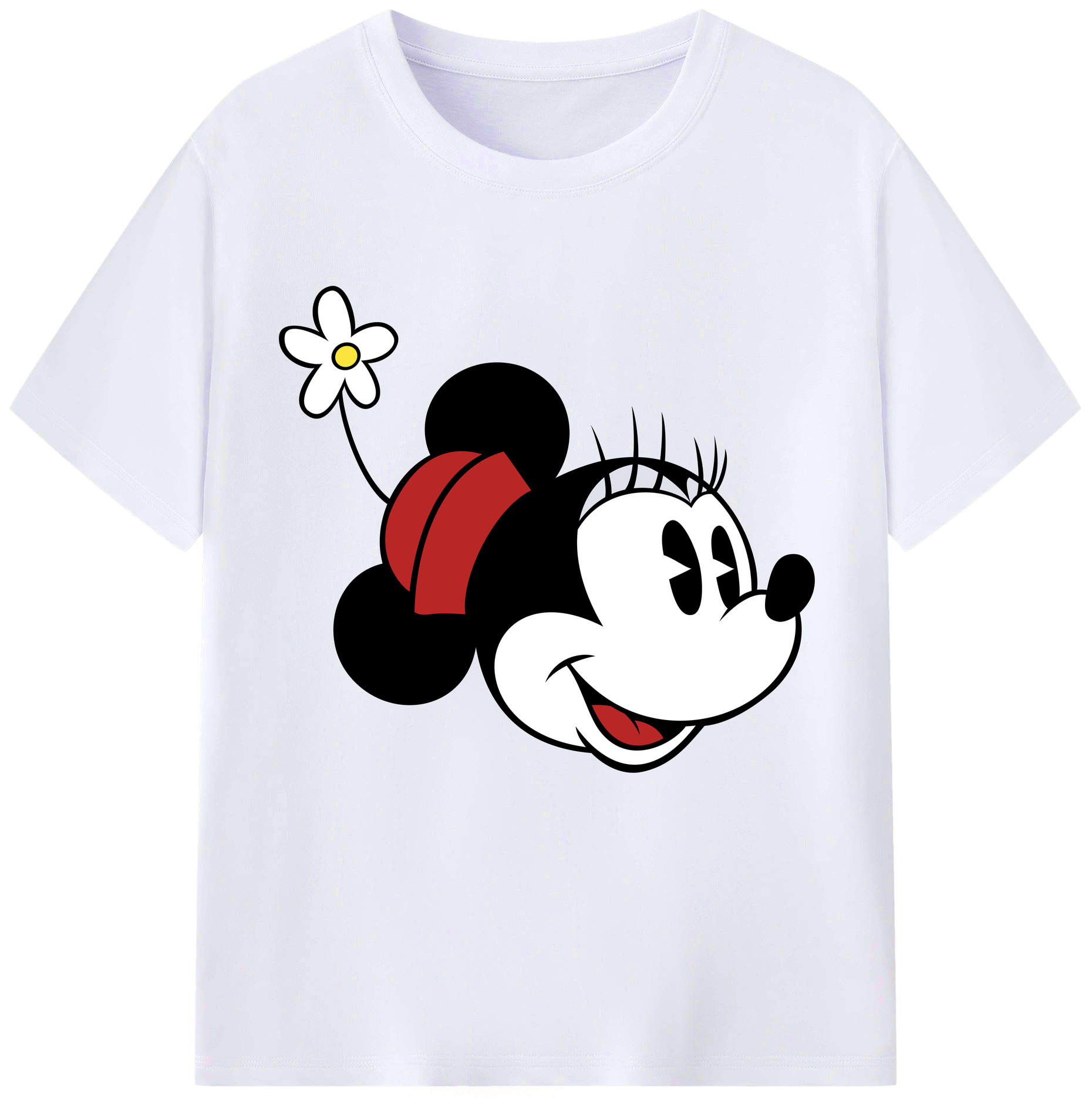 （画像用） ミッキーマウス Mickey Mouse レディースカジュアルプリントTシャツ（綿100％）