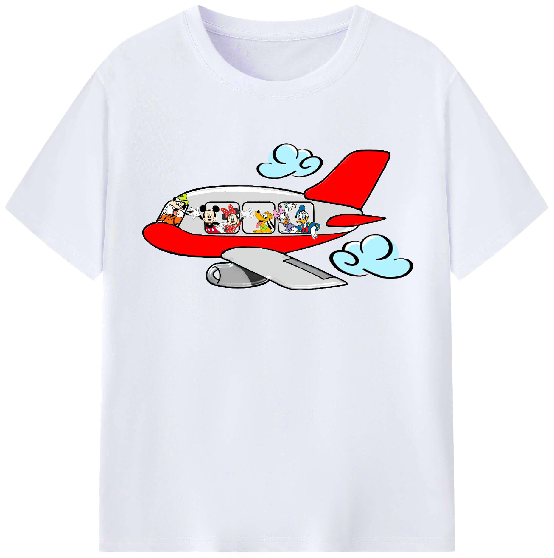 （画像用） ミッキーマウス Mickey Mouse レディースカジュアルプリントTシャツ（綿100％）