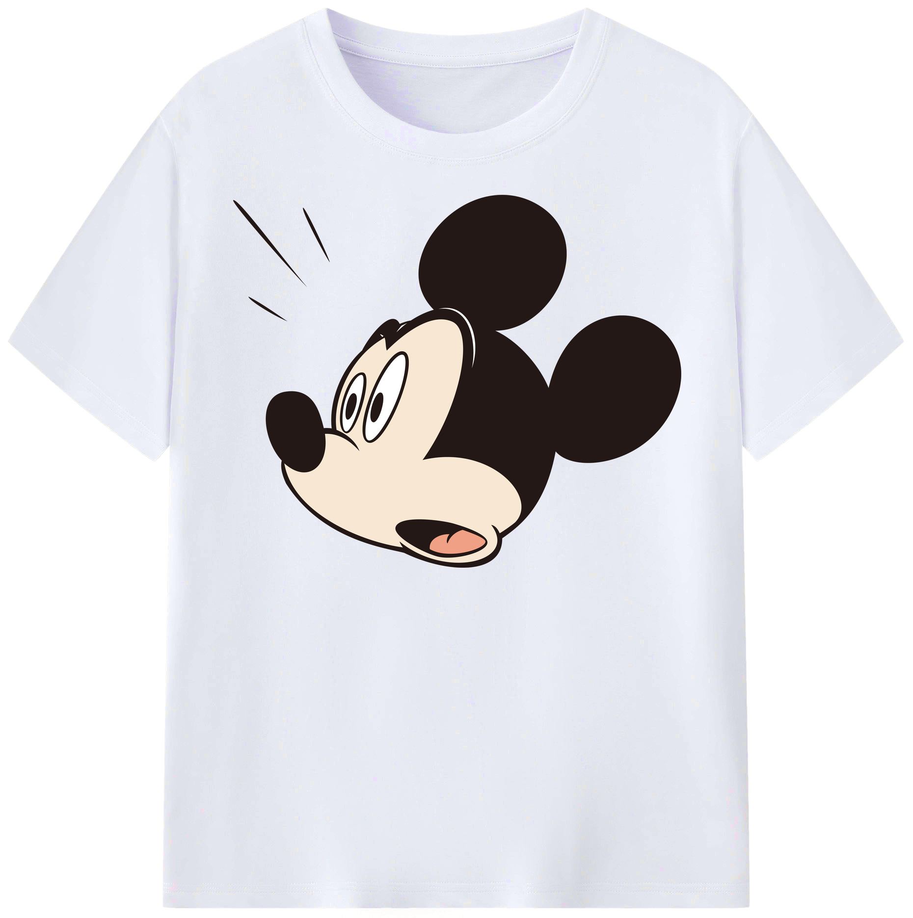 （画像用） ミッキーマウス Mickey Mouse レディースカジュアルプリントTシャツ（綿100％）