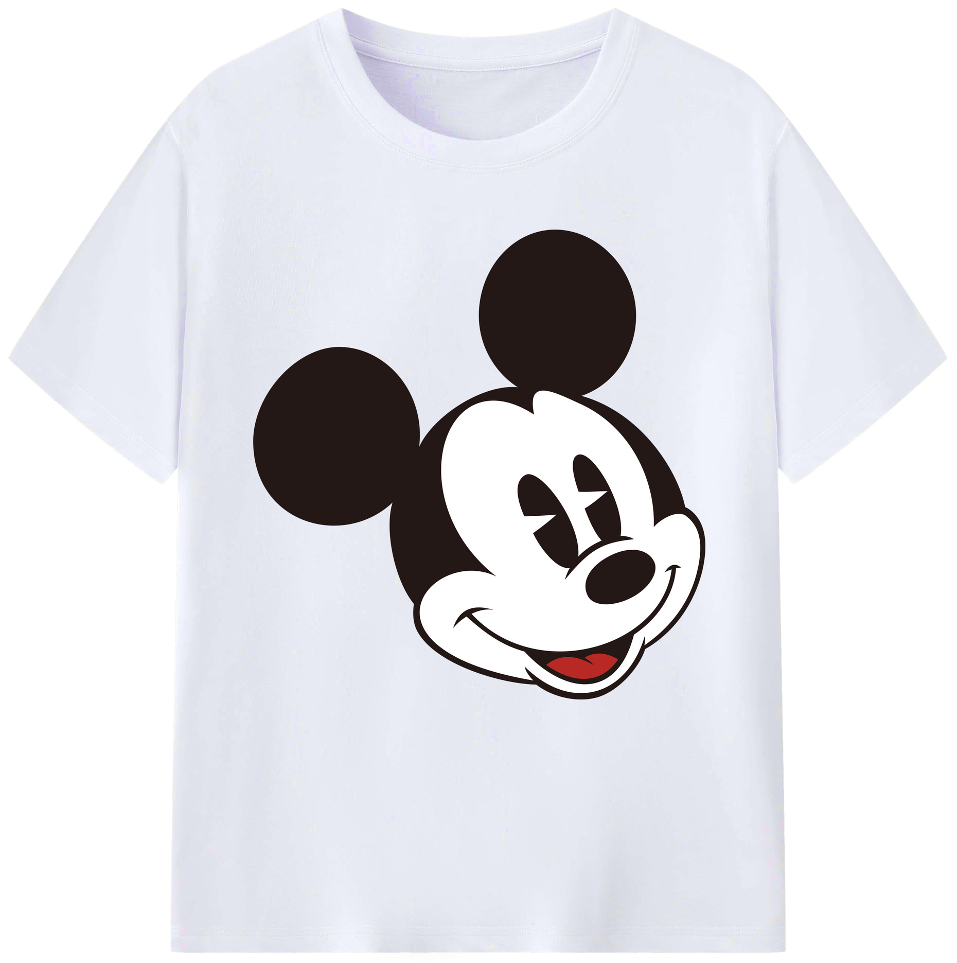 （画像用） ミッキーマウス Mickey Mouse レディースカジュアルプリントTシャツ（綿100％）