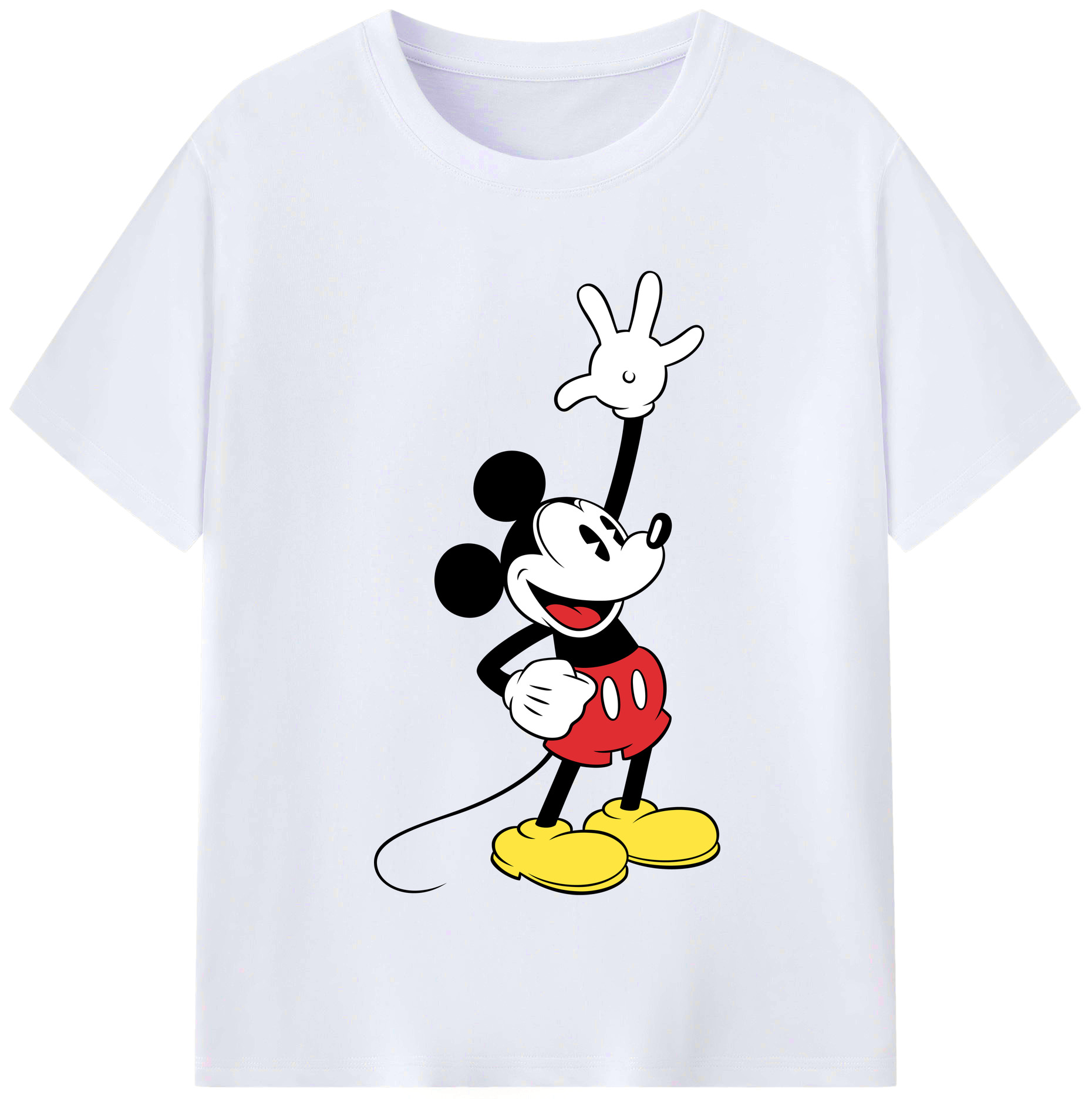 （画像用） ミッキーマウス Mickey Mouse レディースカジュアルプリントTシャツ（綿100％）