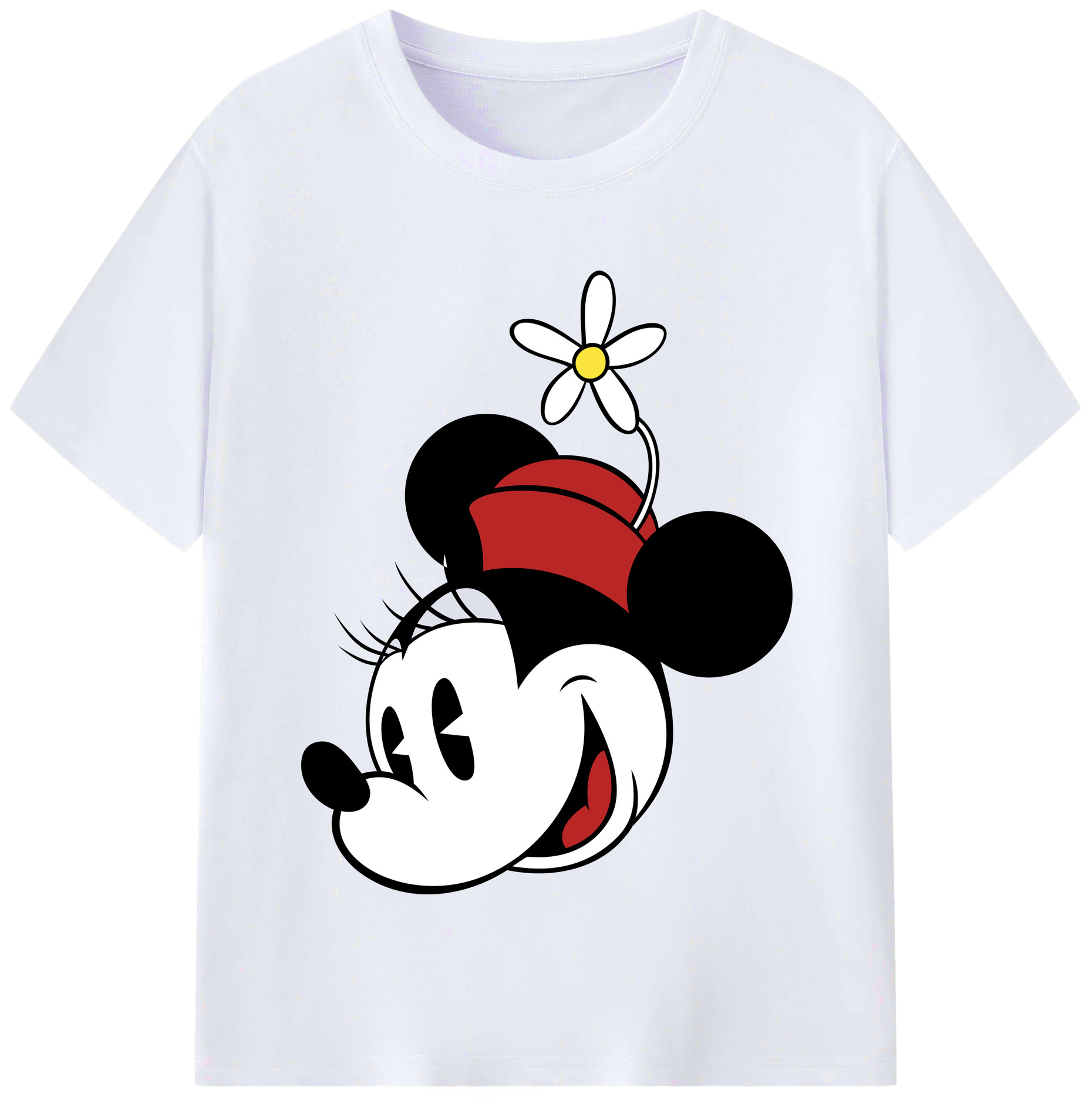 （画像用） ミッキーマウス Mickey Mouse レディースカジュアルプリントTシャツ（綿100％）