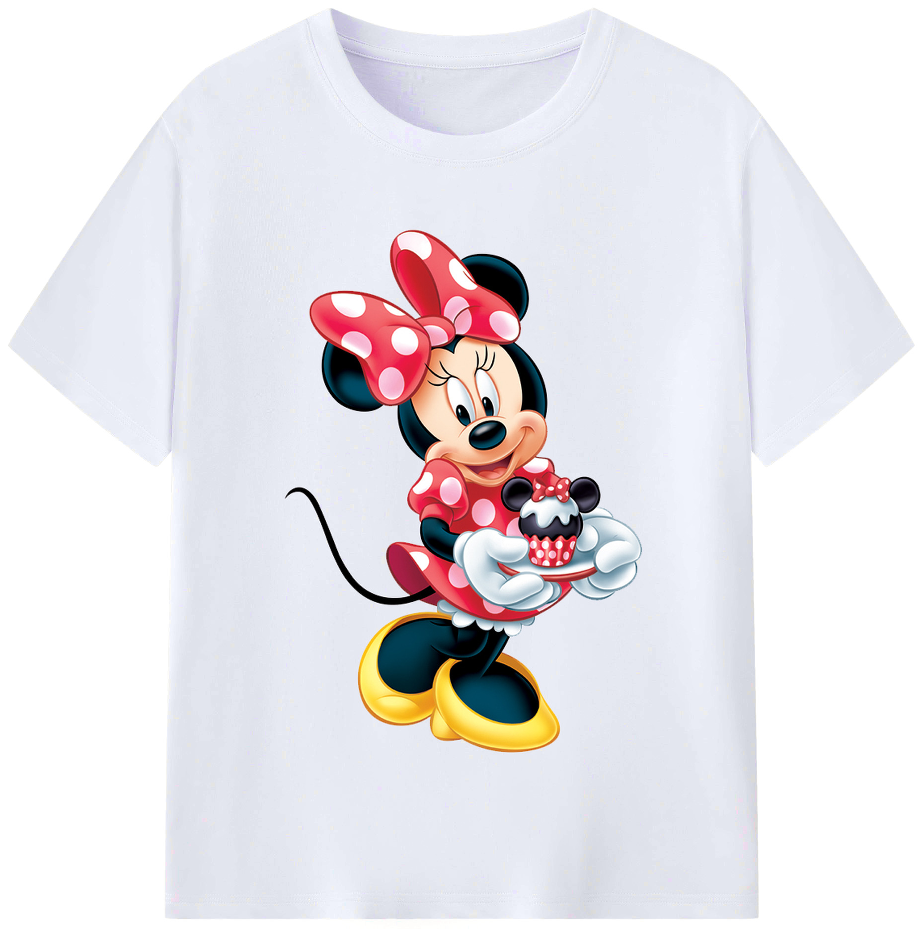 （画像用） ミッキーマウス Mickey Mouse レディースカジュアルプリントTシャツ（綿100％）