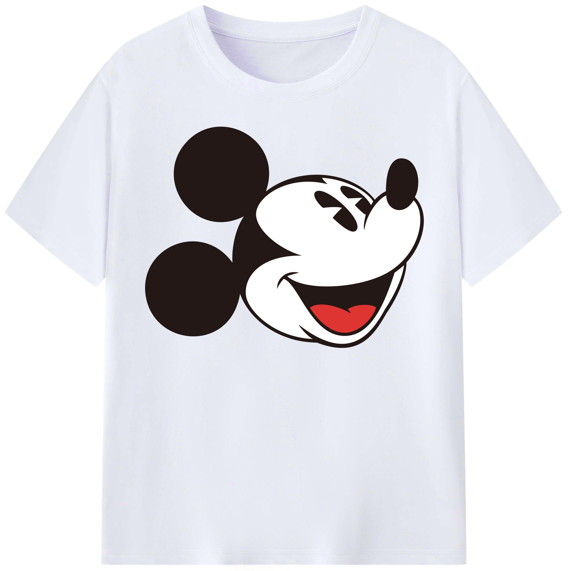 （画像用） ミッキーマウス Mickey Mouse レディースカジュアルプリントTシャツ（綿100％）