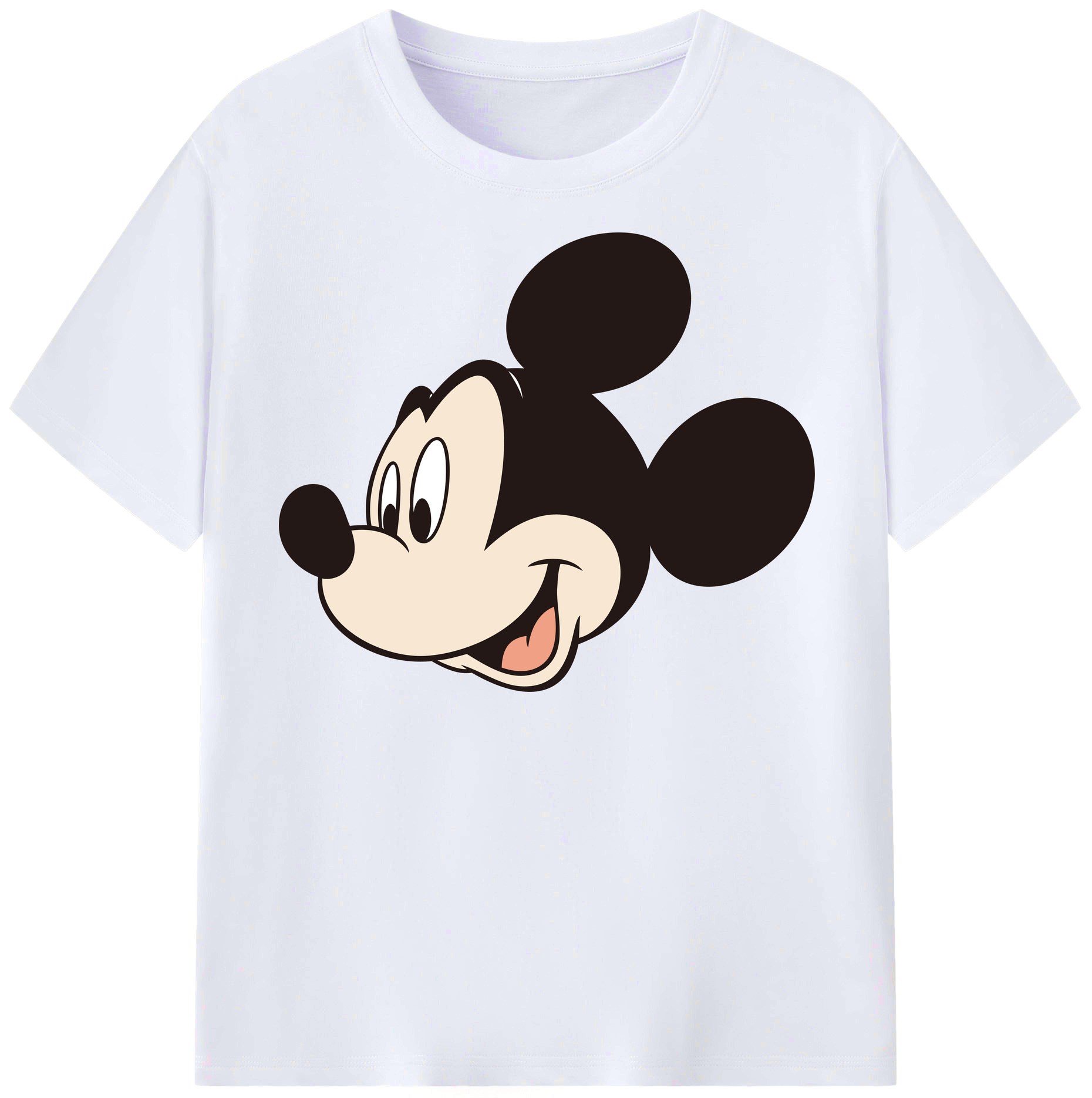 （画像用） ミッキーマウス Mickey Mouse レディースカジュアルプリントTシャツ（綿100％）