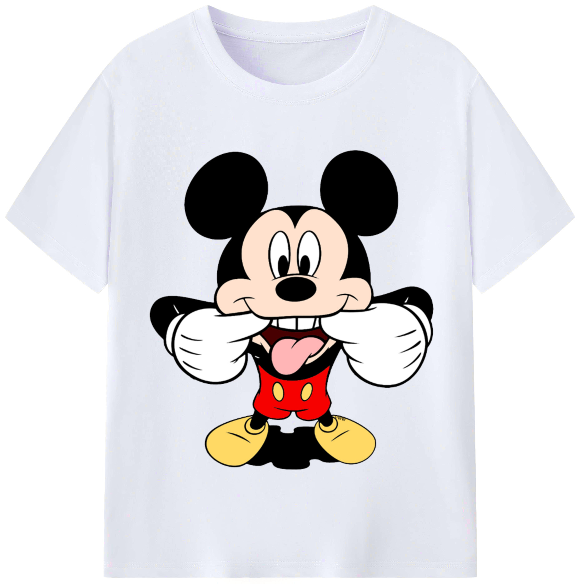 （画像用） ミッキーマウス Mickey Mouse レディースカジュアルプリントTシャツ（綿100％）