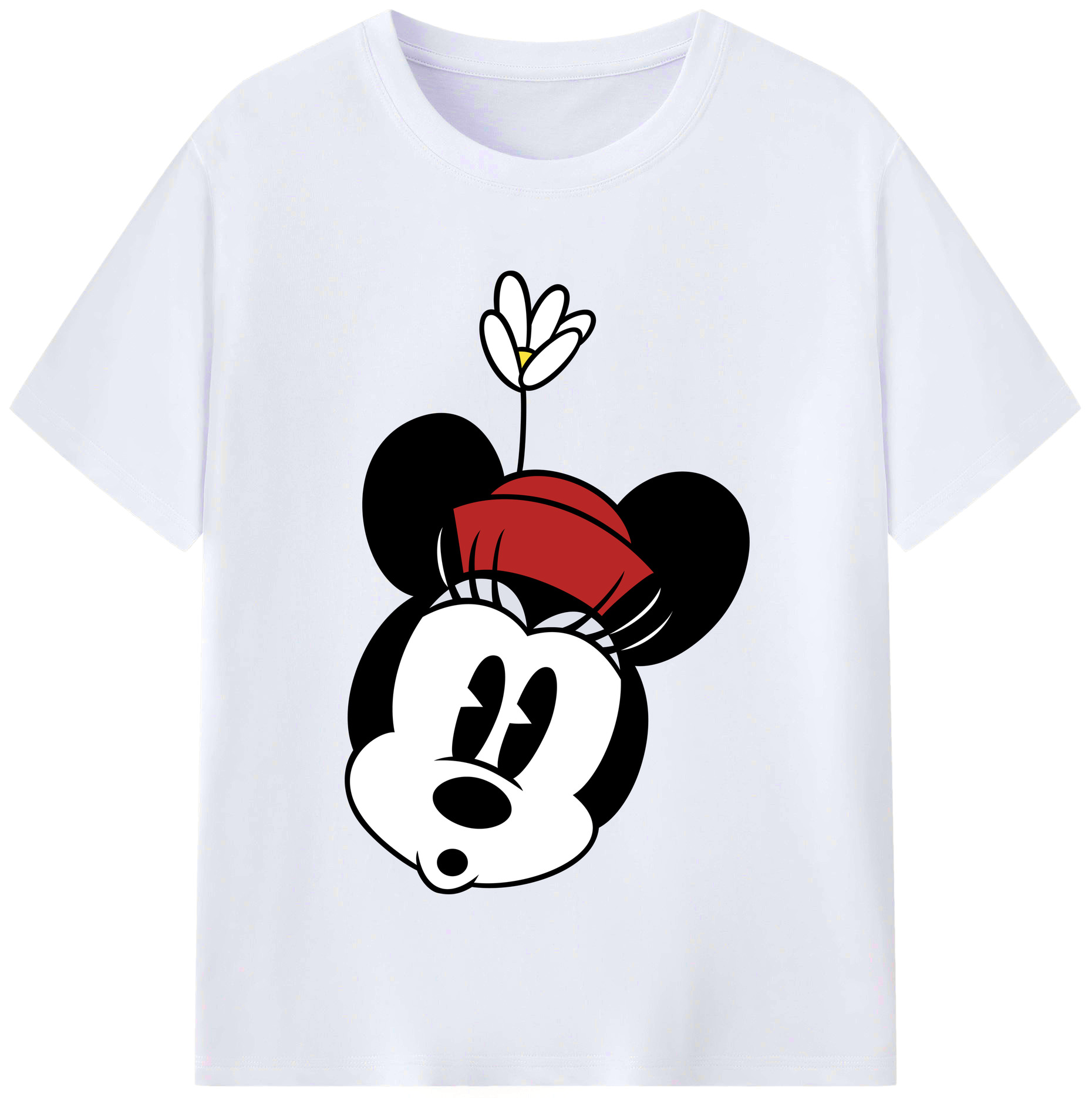 （画像用） ミッキーマウス Mickey Mouse レディースカジュアルプリントTシャツ（綿100％）