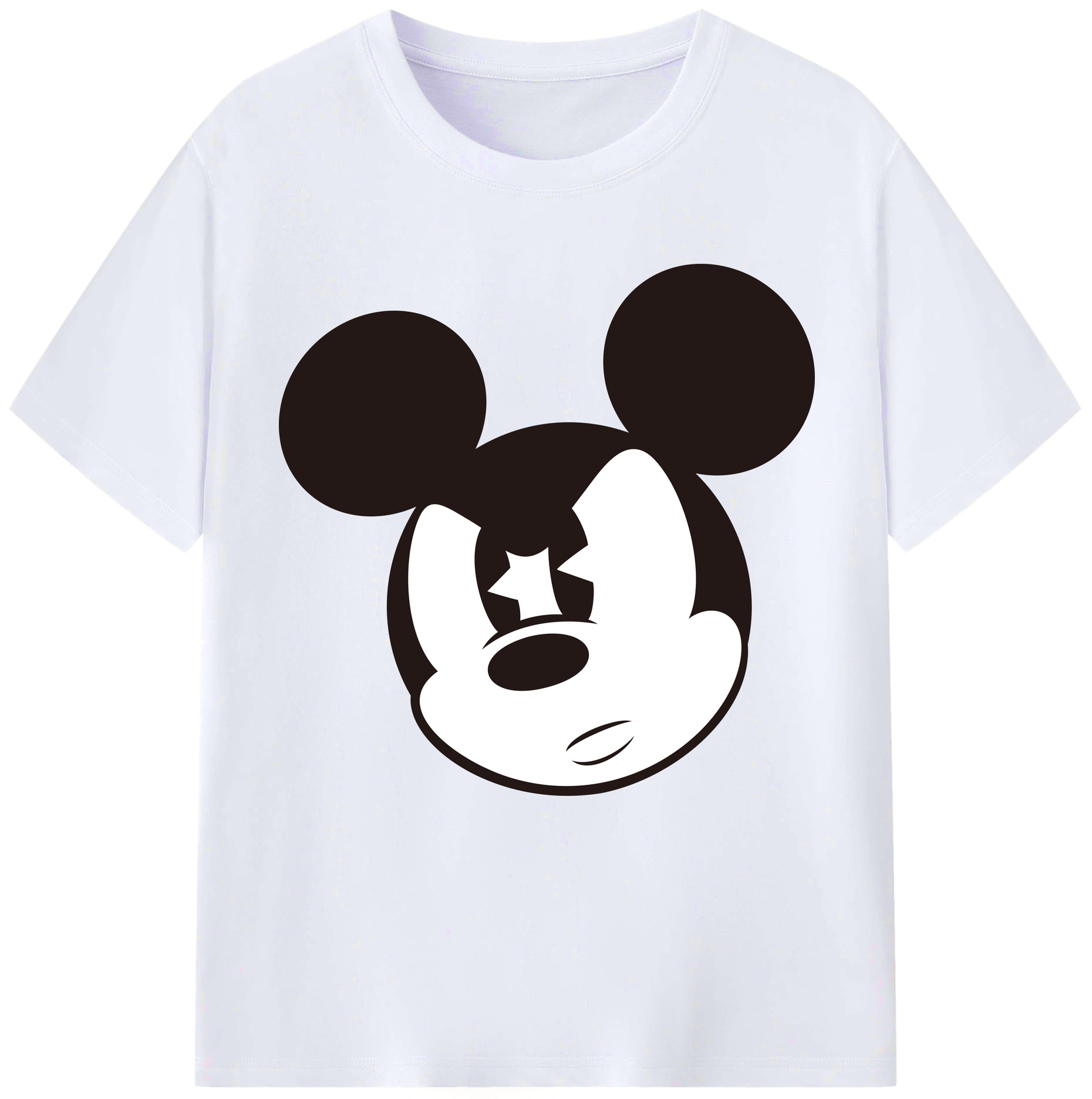 （画像用） ミッキーマウス Mickey Mouse レディースカジュアルプリントTシャツ（綿100％）
