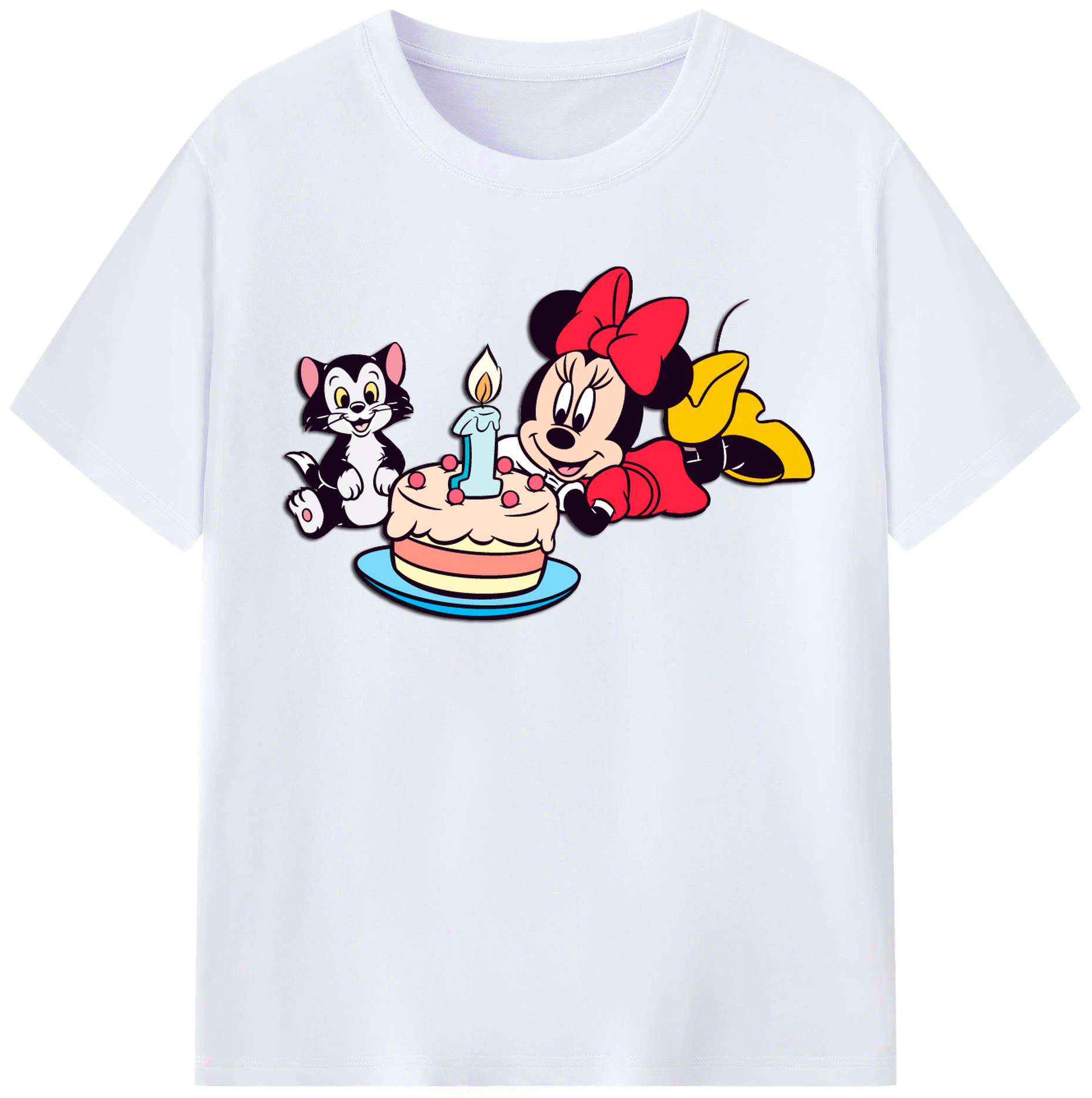 （画像用） ミッキーマウス Mickey Mouse レディースカジュアルプリントTシャツ（綿100％）