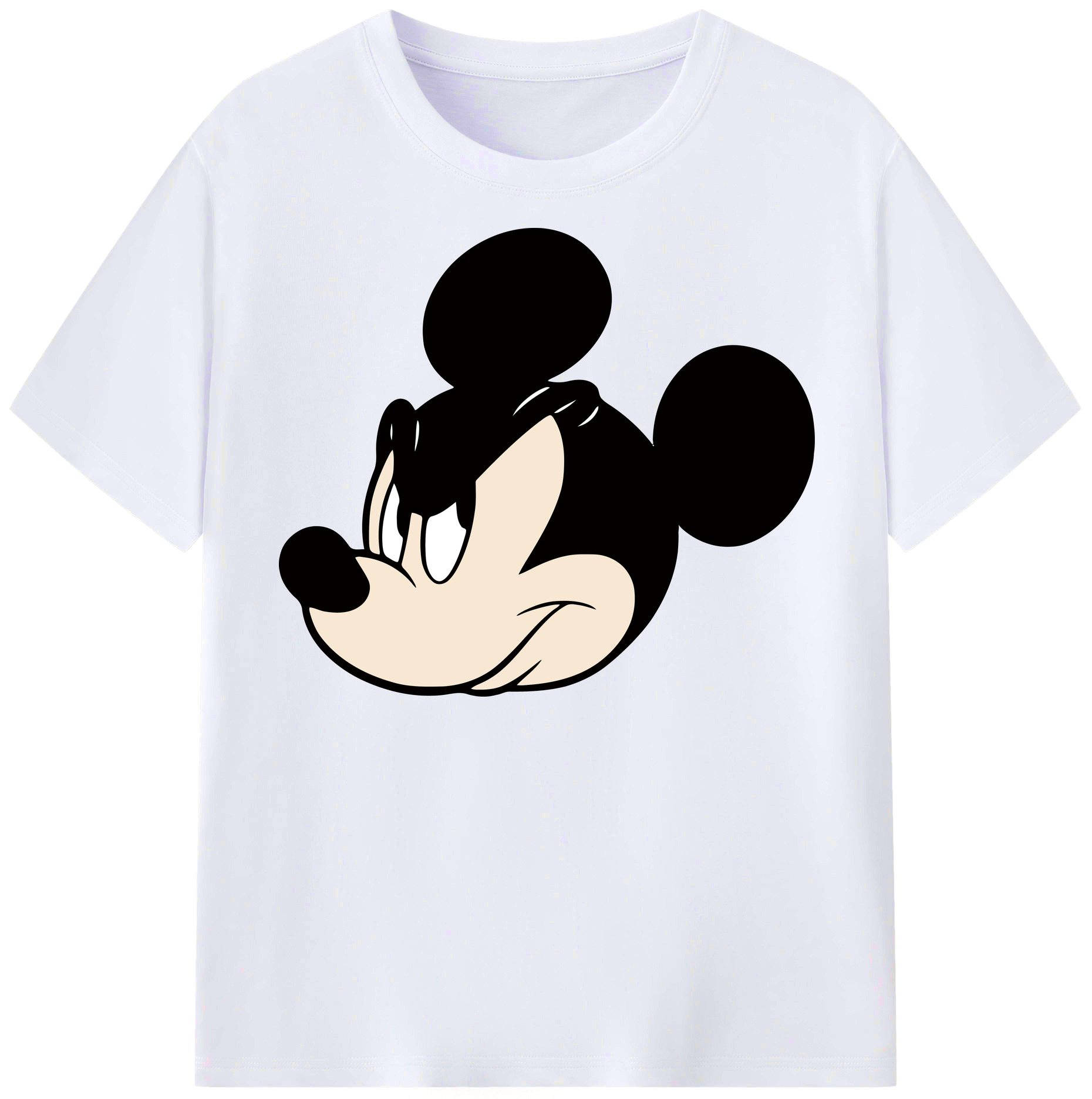 （画像用） ミッキーマウス Mickey Mouse レディースカジュアルプリントTシャツ（綿100％）