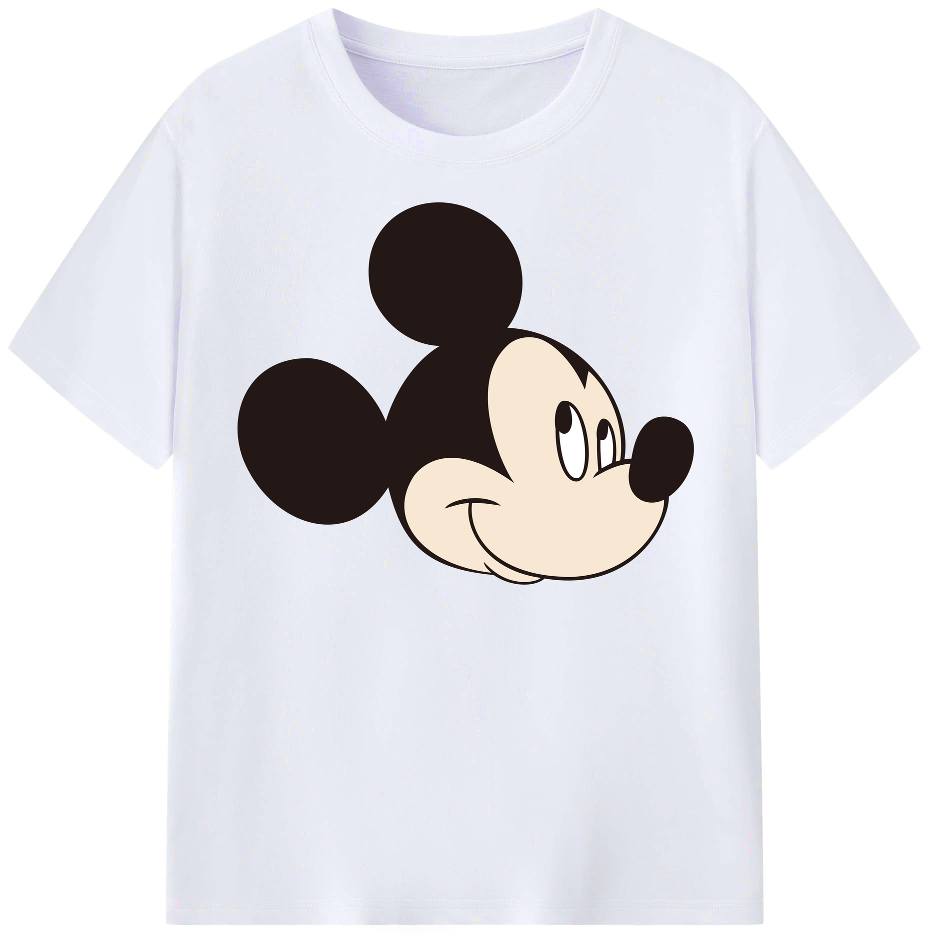 （画像用） ミッキーマウス Mickey Mouse レディースカジュアルプリントTシャツ（綿100％）