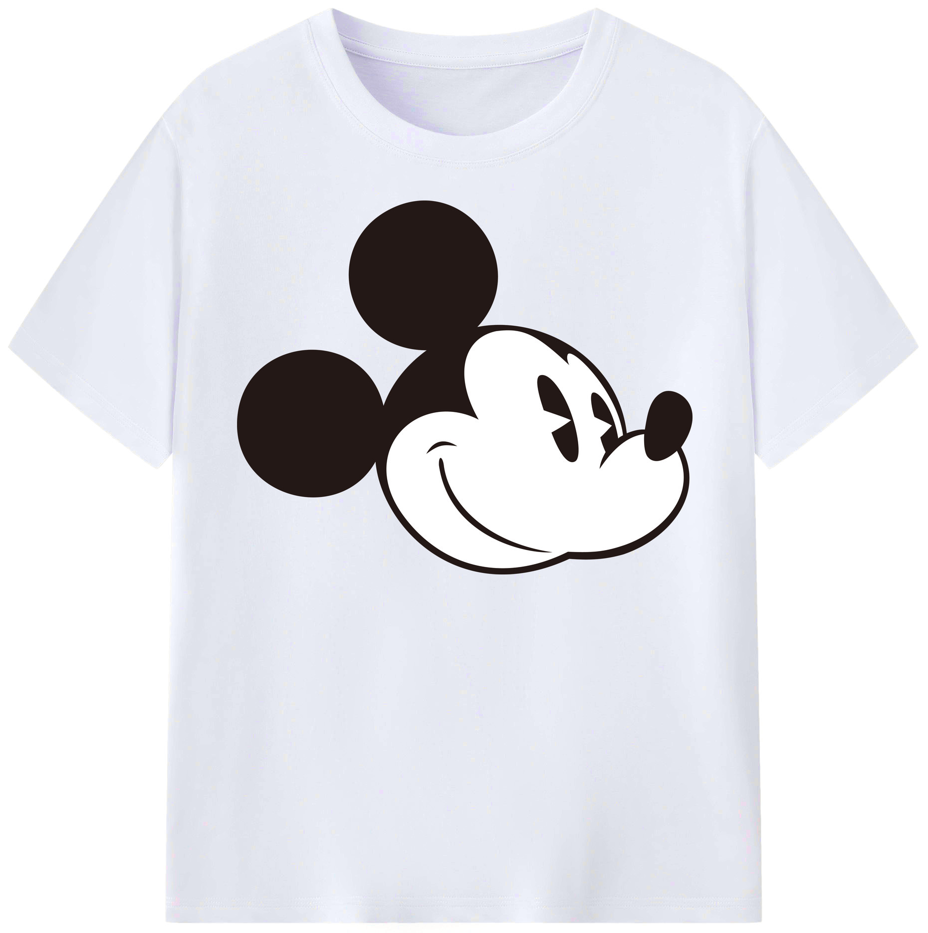 （画像用） ミッキーマウス Mickey Mouse レディースカジュアルプリントTシャツ（綿100％）