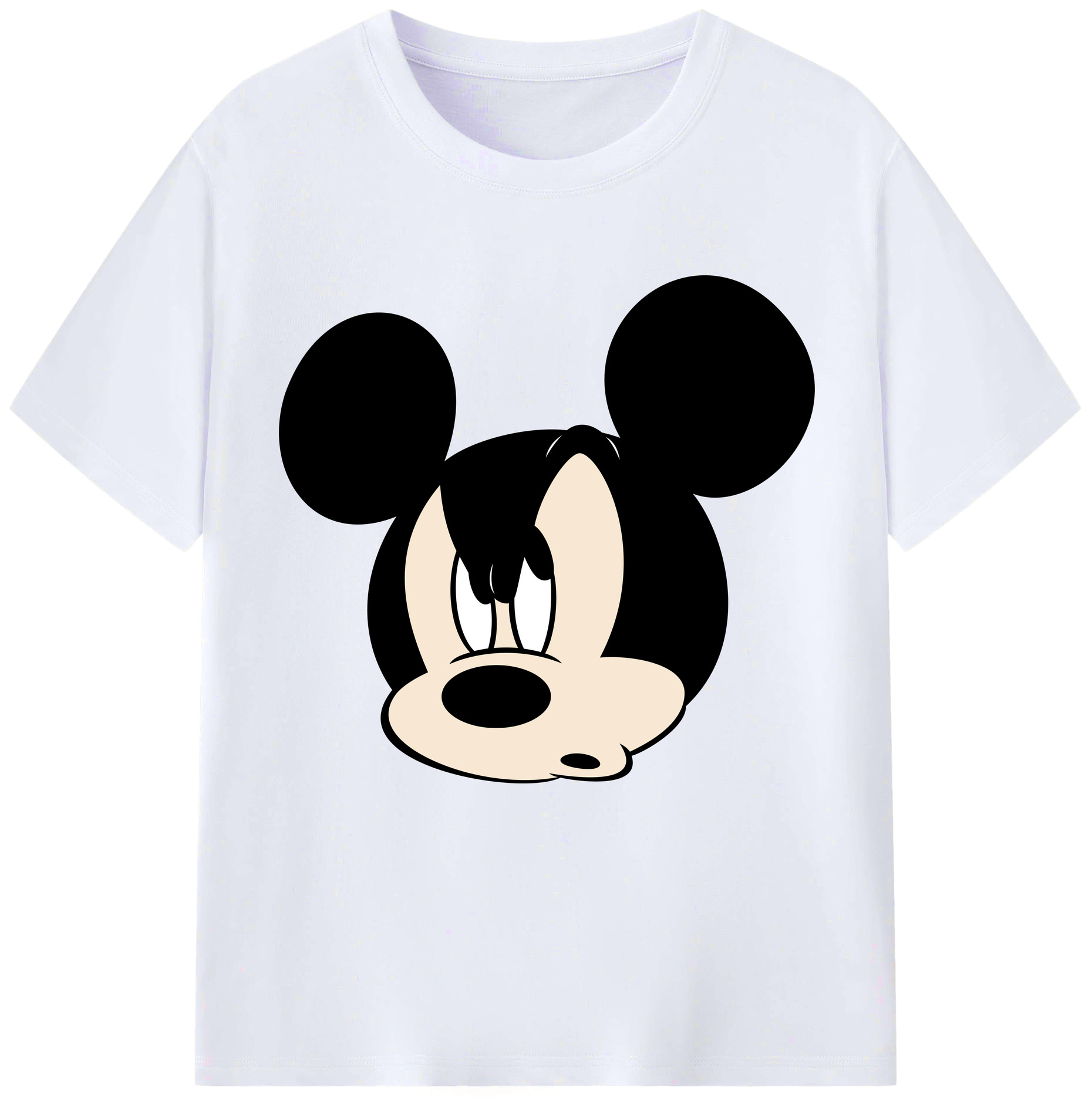 （画像用） ミッキーマウス Mickey Mouse レディースカジュアルプリントTシャツ（綿100％）