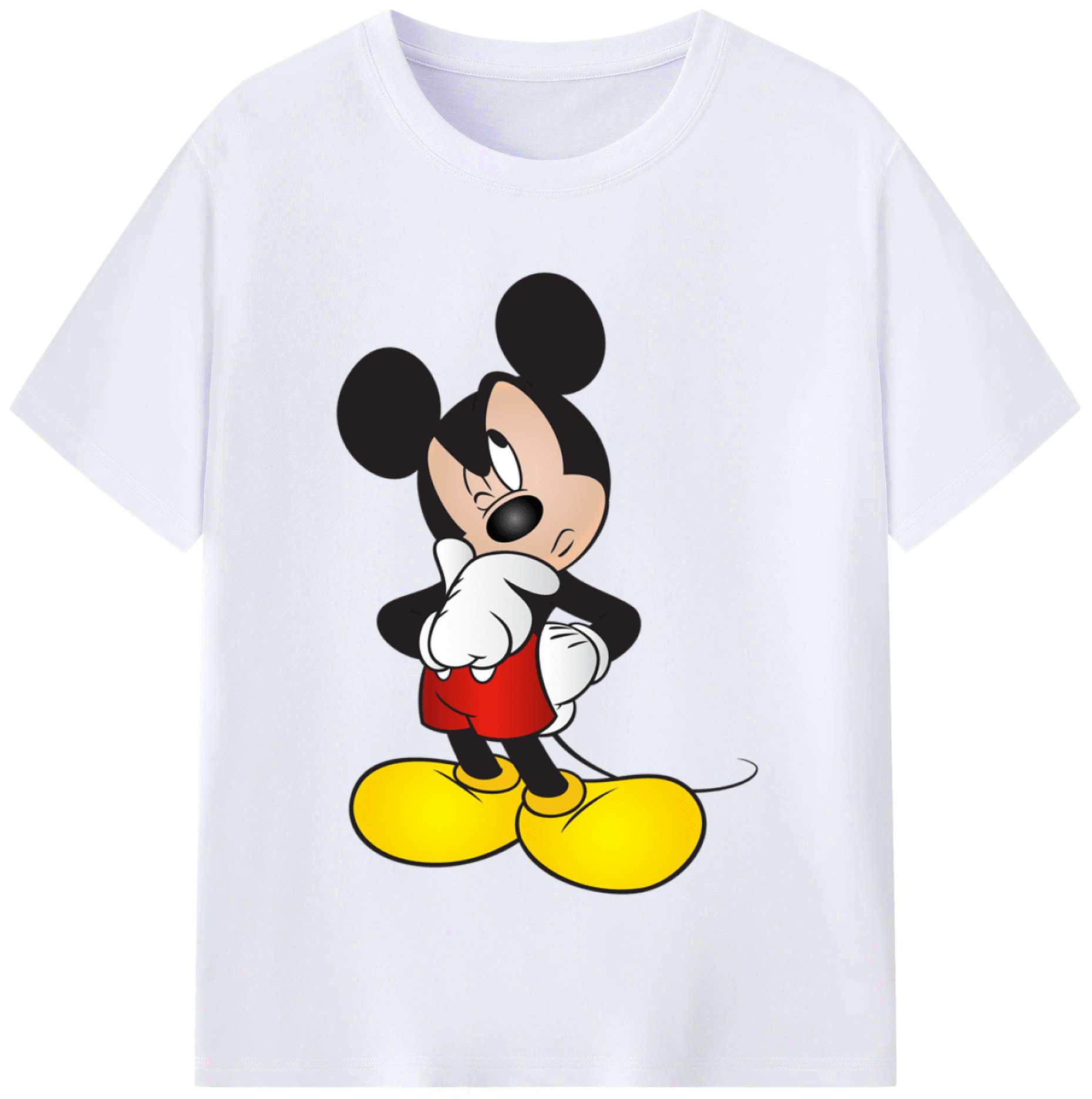 （画像用） ミッキーマウス Mickey Mouse レディースカジュアルプリントTシャツ（綿100％）