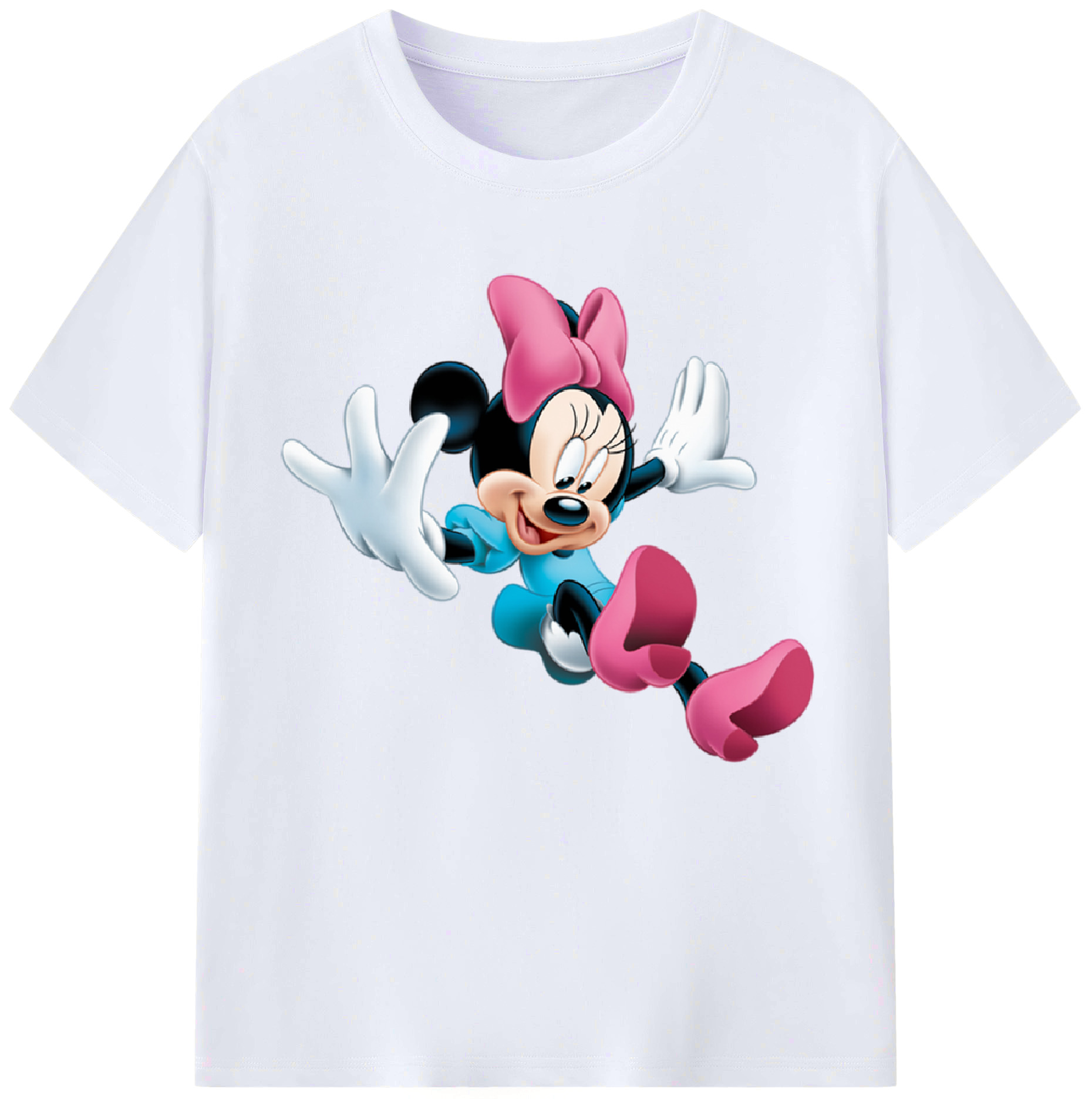 （画像用） ミッキーマウス Mickey Mouse レディースカジュアルプリントTシャツ（綿100％）