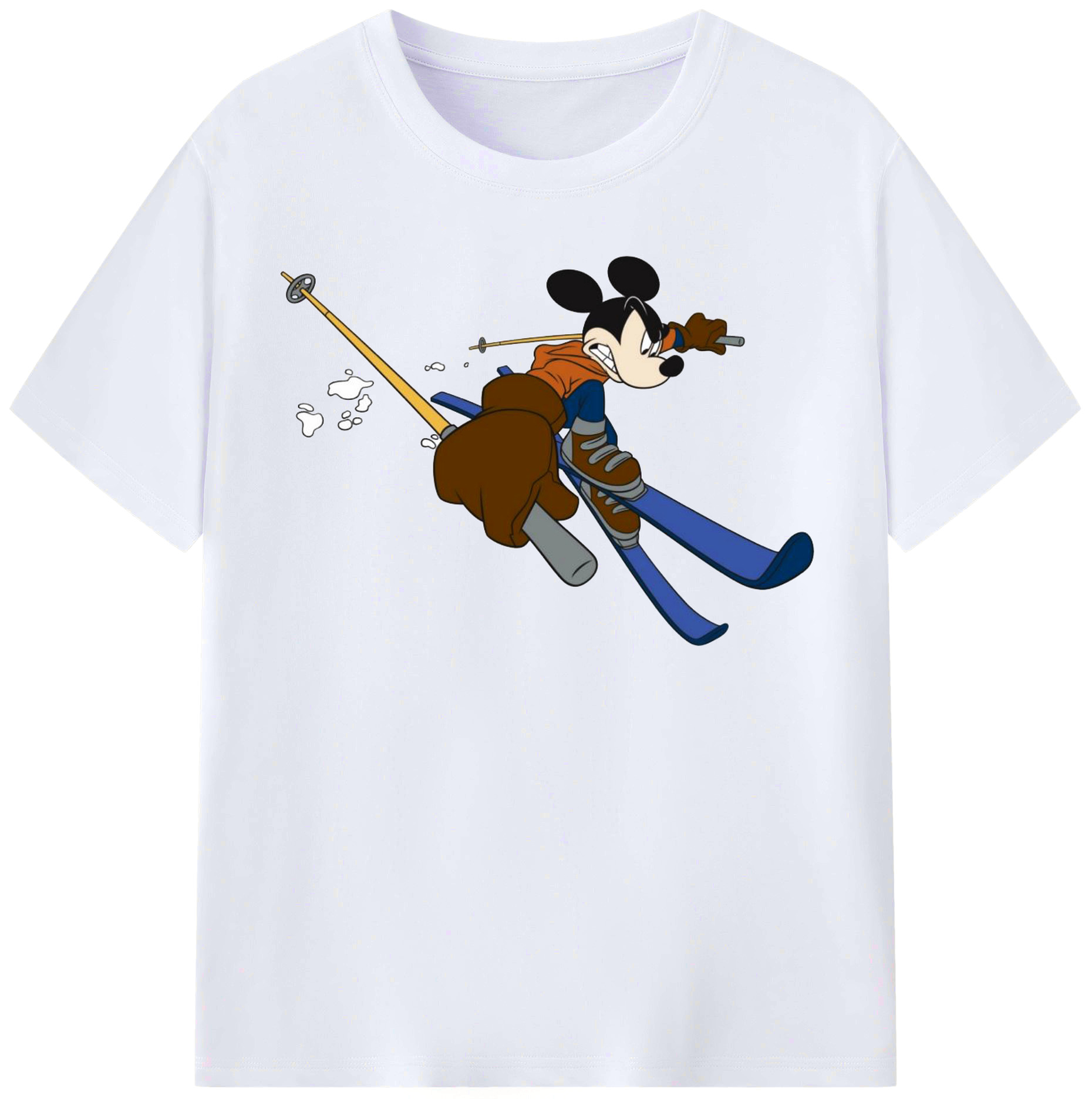 （画像用） ミッキーマウス Mickey Mouse レディースカジュアルプリントTシャツ（綿100％）