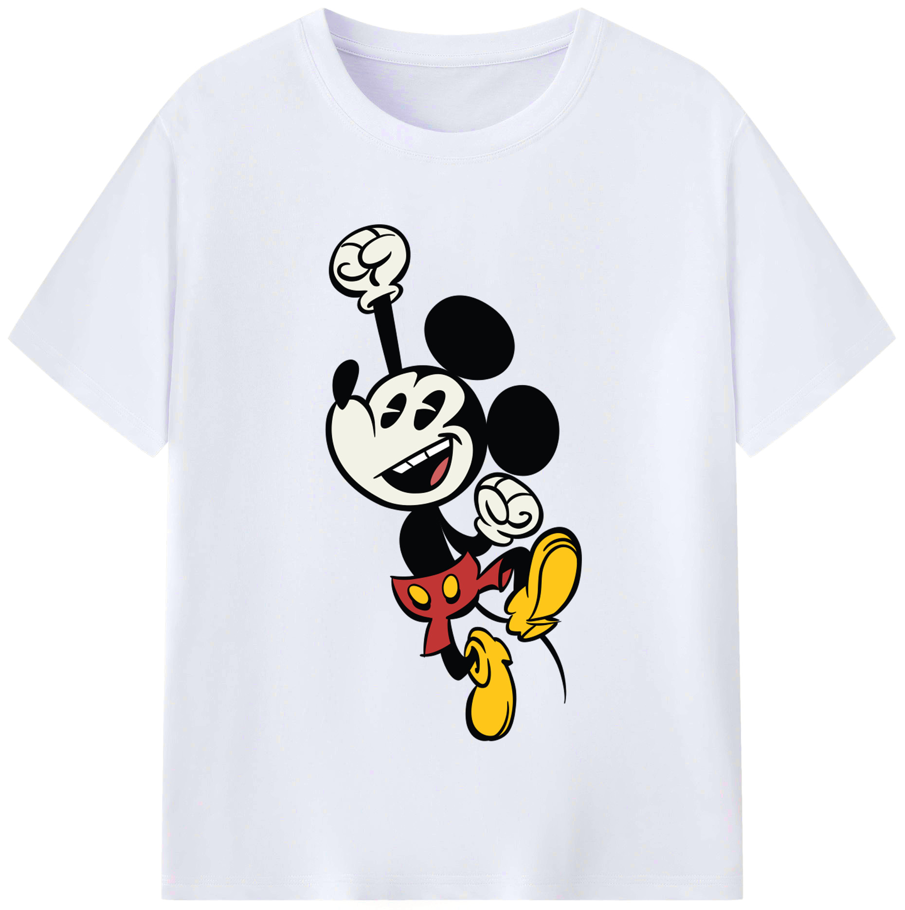 （画像用） ミッキーマウス Mickey Mouse レディースカジュアルプリントTシャツ（綿100％）