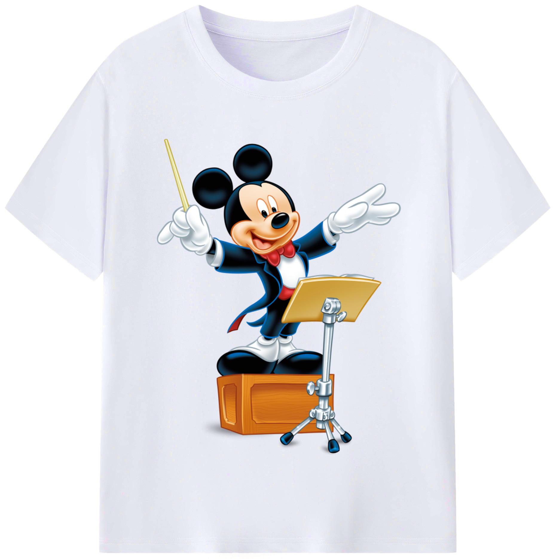 （画像用） ミッキーマウス Mickey Mouse レディースカジュアルプリントTシャツ（綿100％）