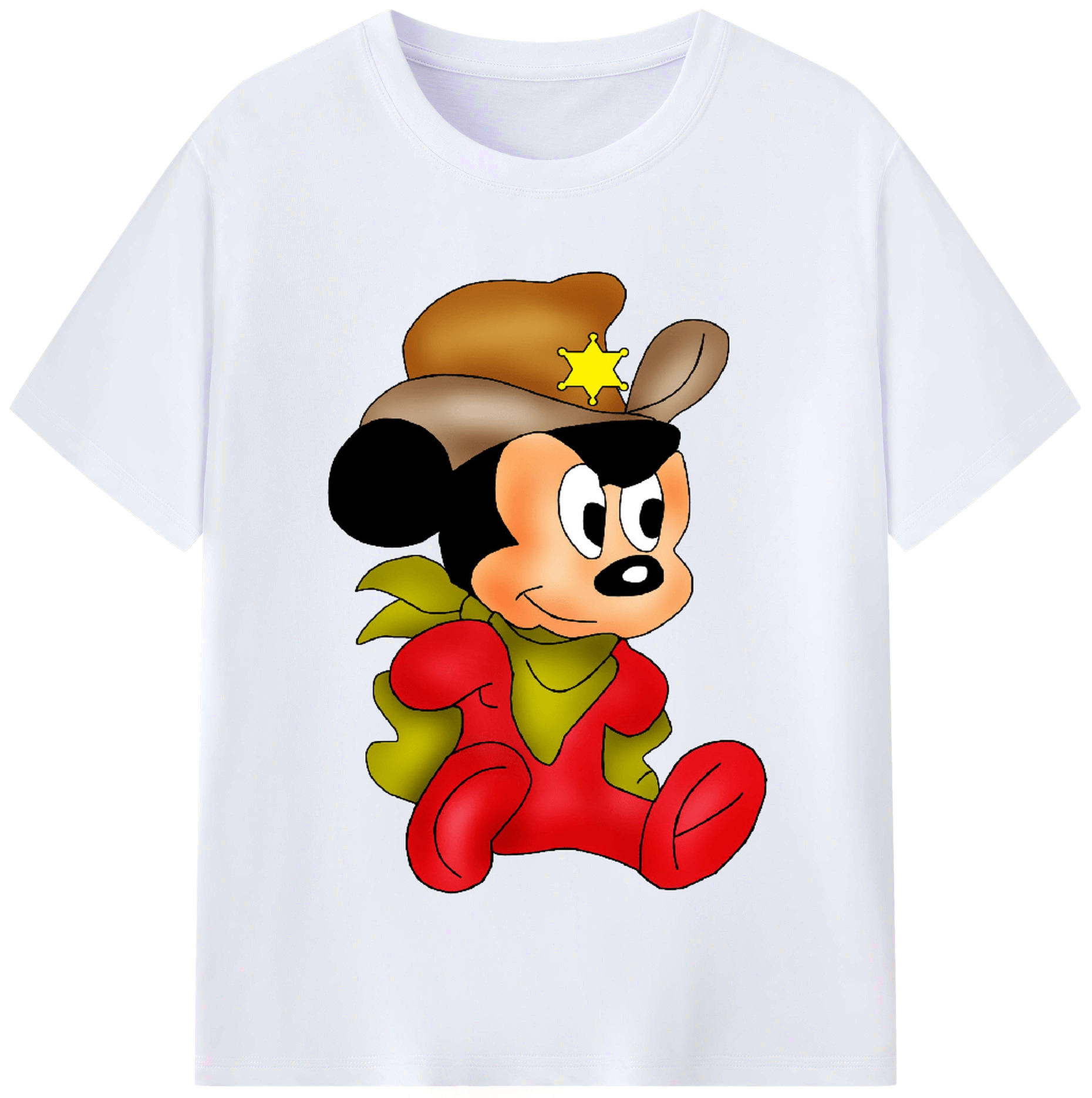 （画像用） ミッキーマウス Mickey Mouse レディースカジュアルプリントTシャツ（綿100％）